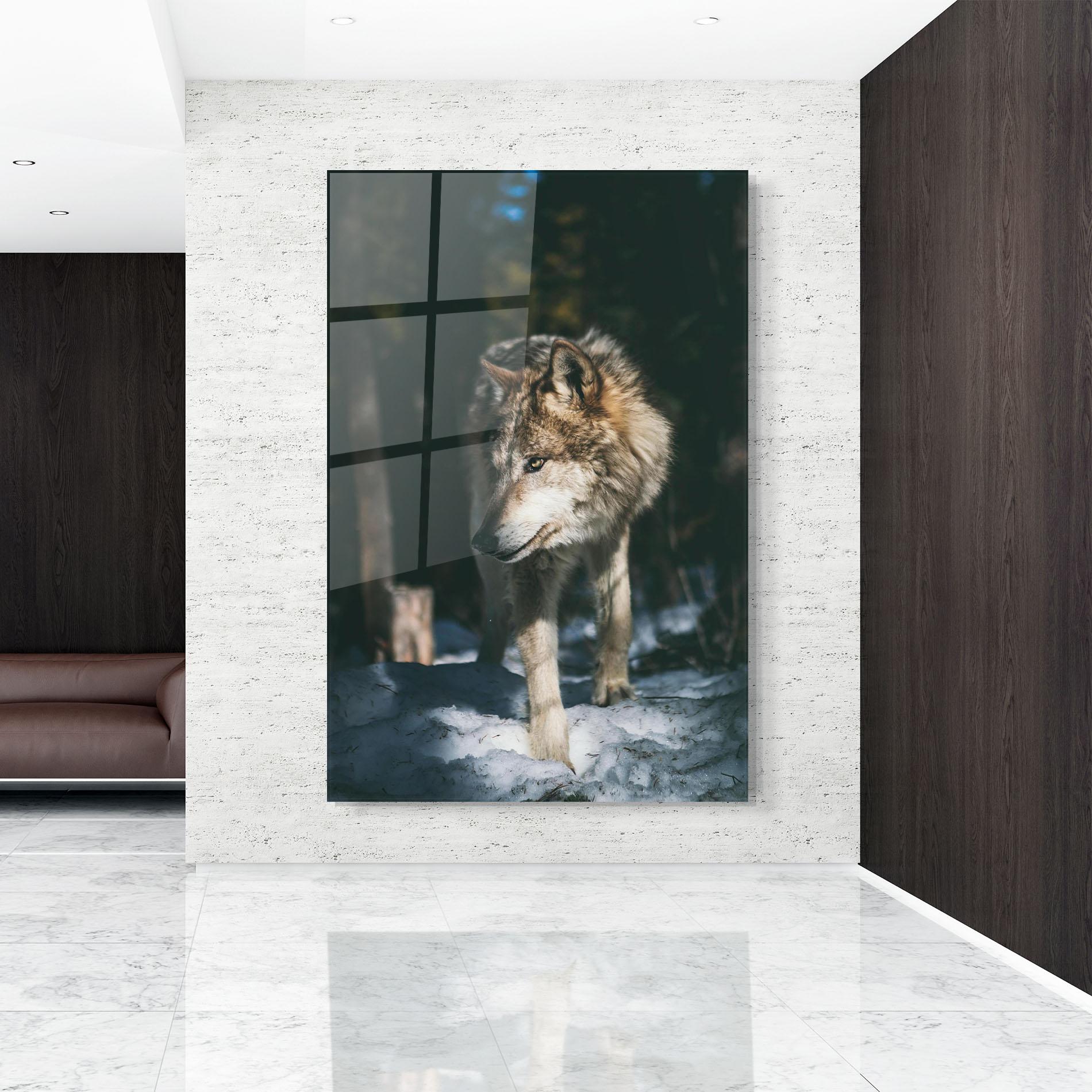 Glasbild Forest Wolf mockup 9