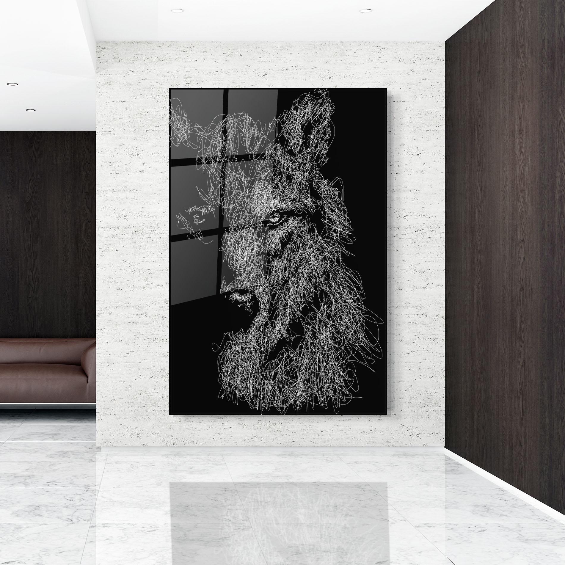 Glasbild Wolf Line mockup 9