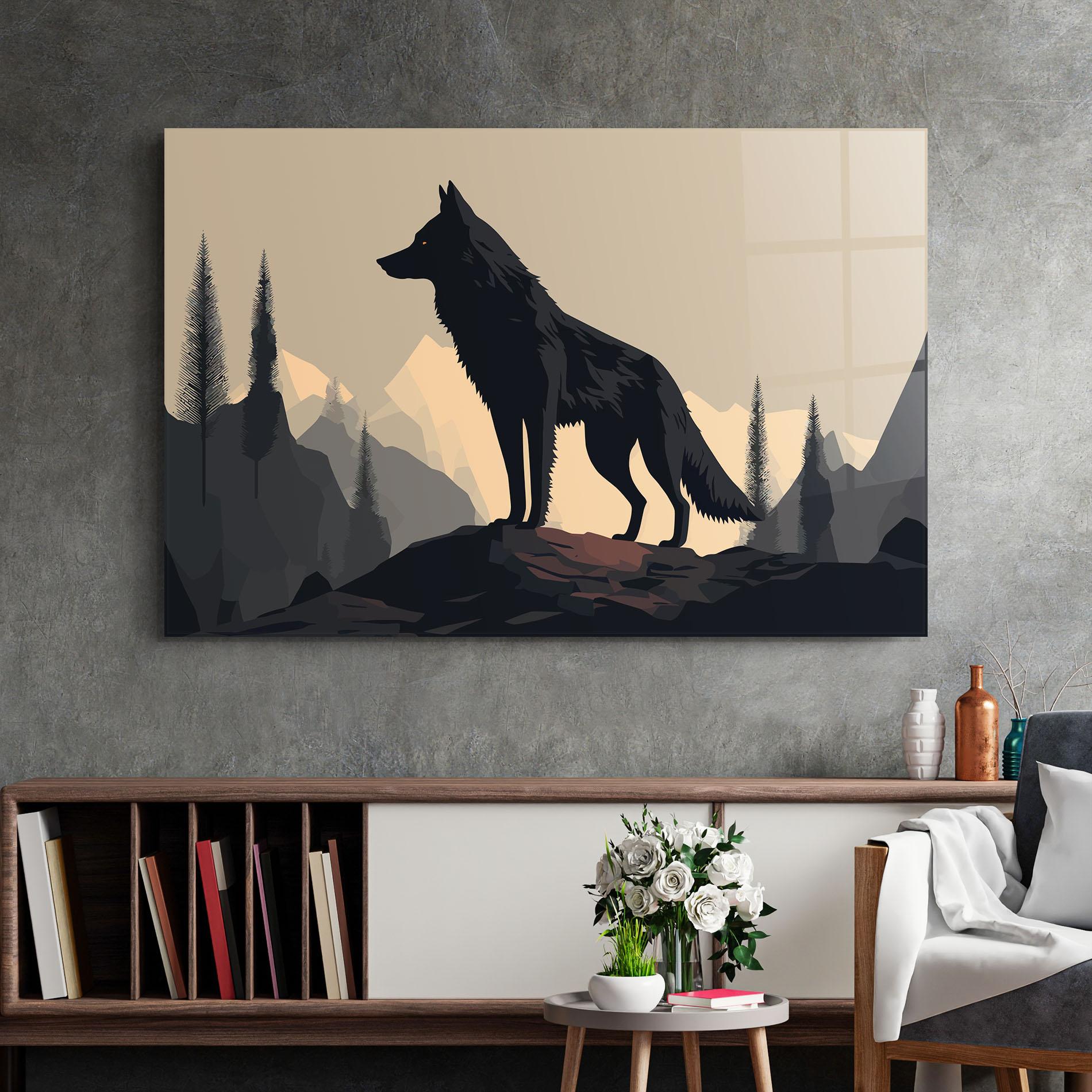 Glasbild Black Wolf mockup 2