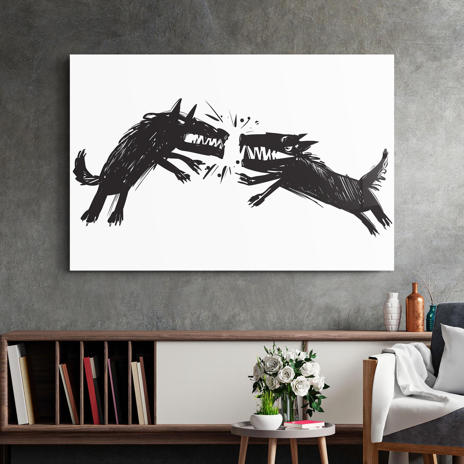 Glasbild Black Wolves mockup 2