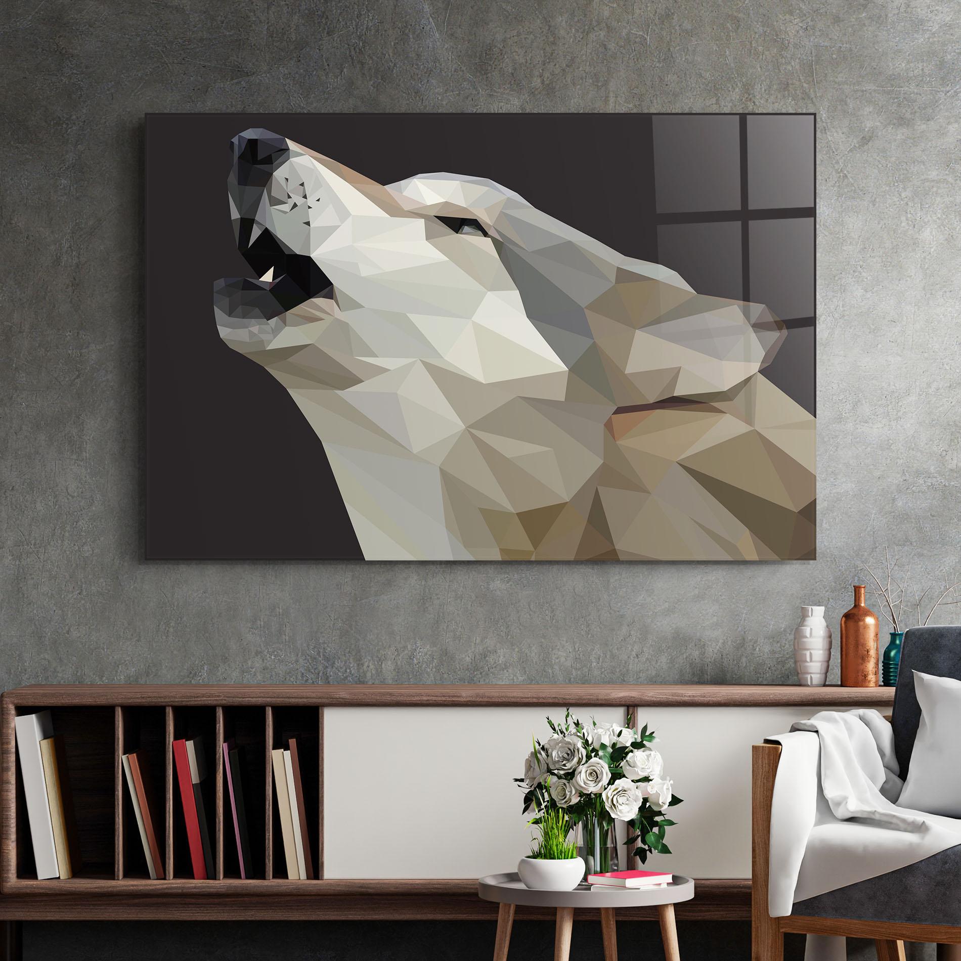 Glasbild Pretty Grey Wolf mockup 2