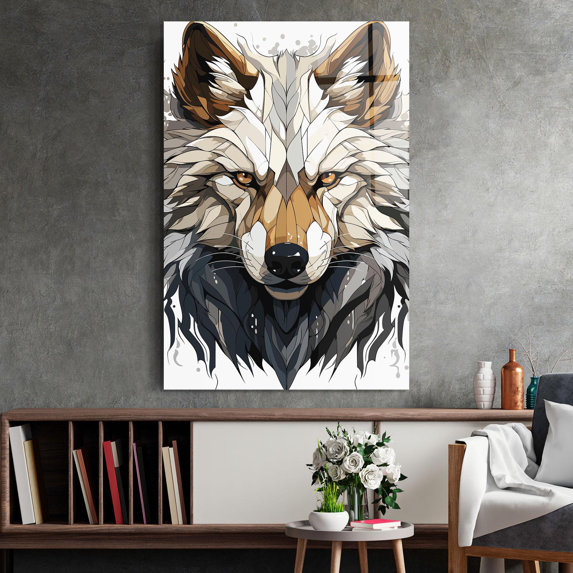 Glasbild Brown Wolf mockup 2