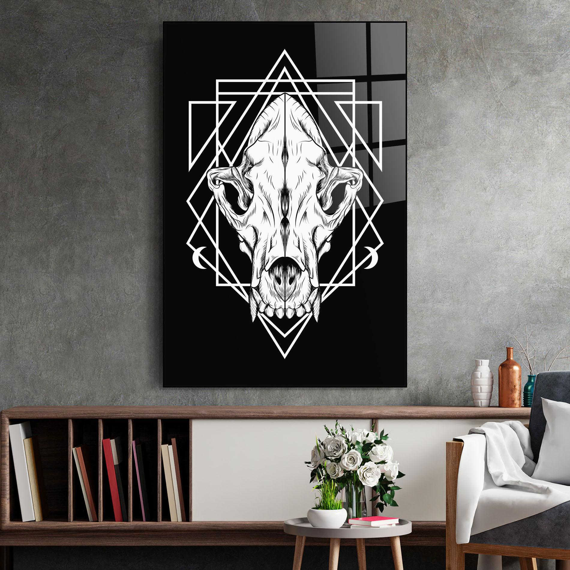 Glasbild Dark Wolf Skull mockup 2