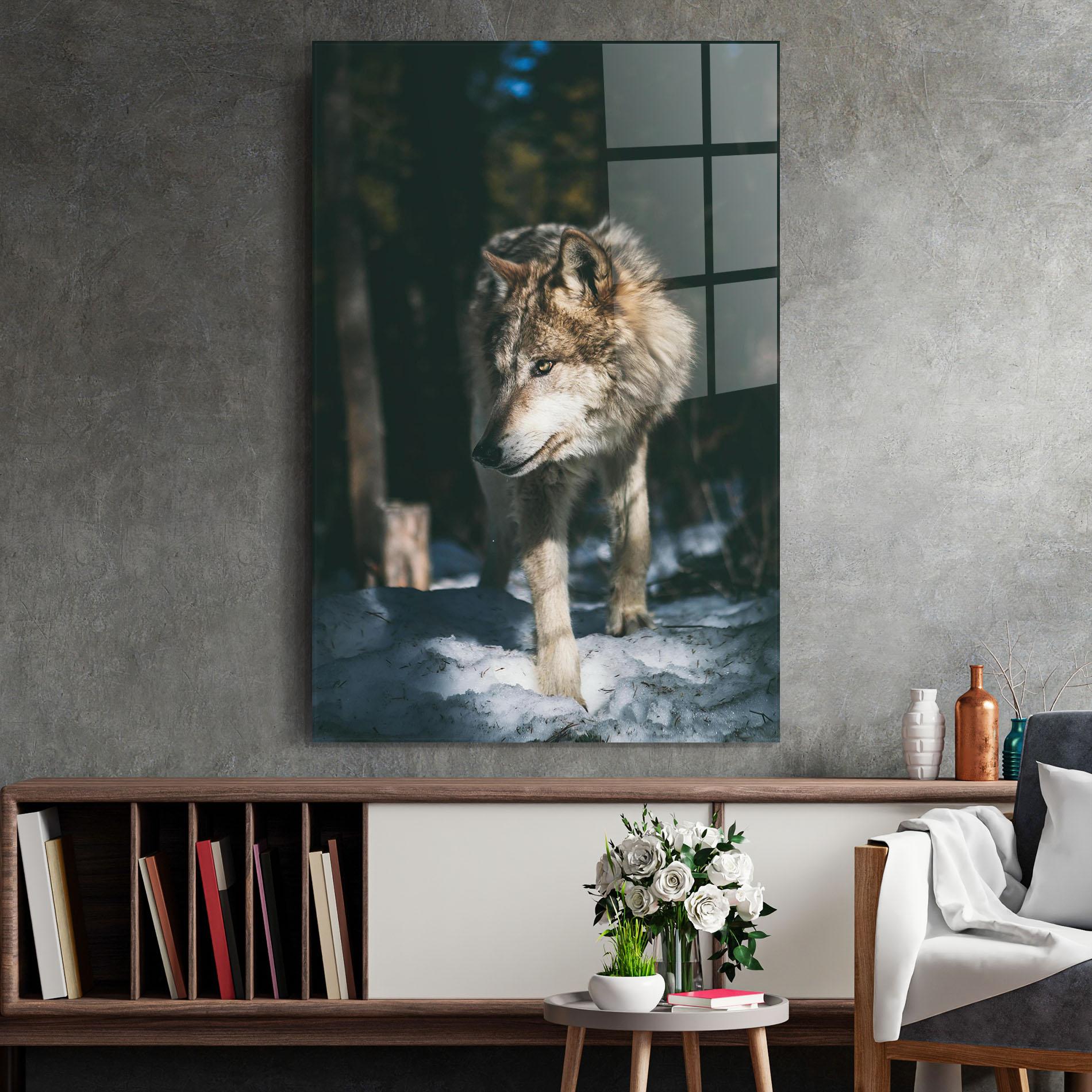 Glasbild Forest Wolf mockup 2