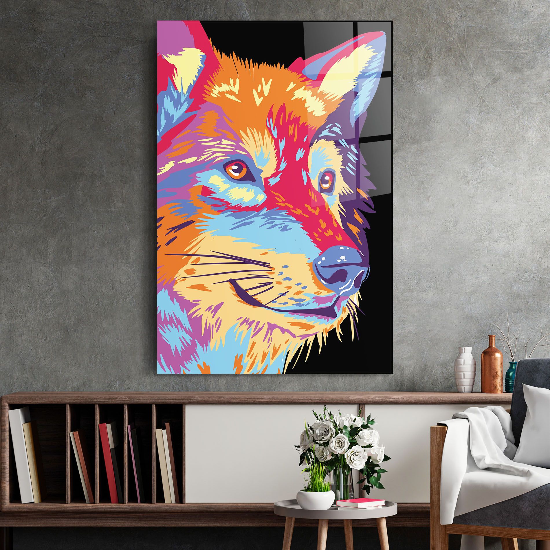 Purple Orange Wolf mockup 2