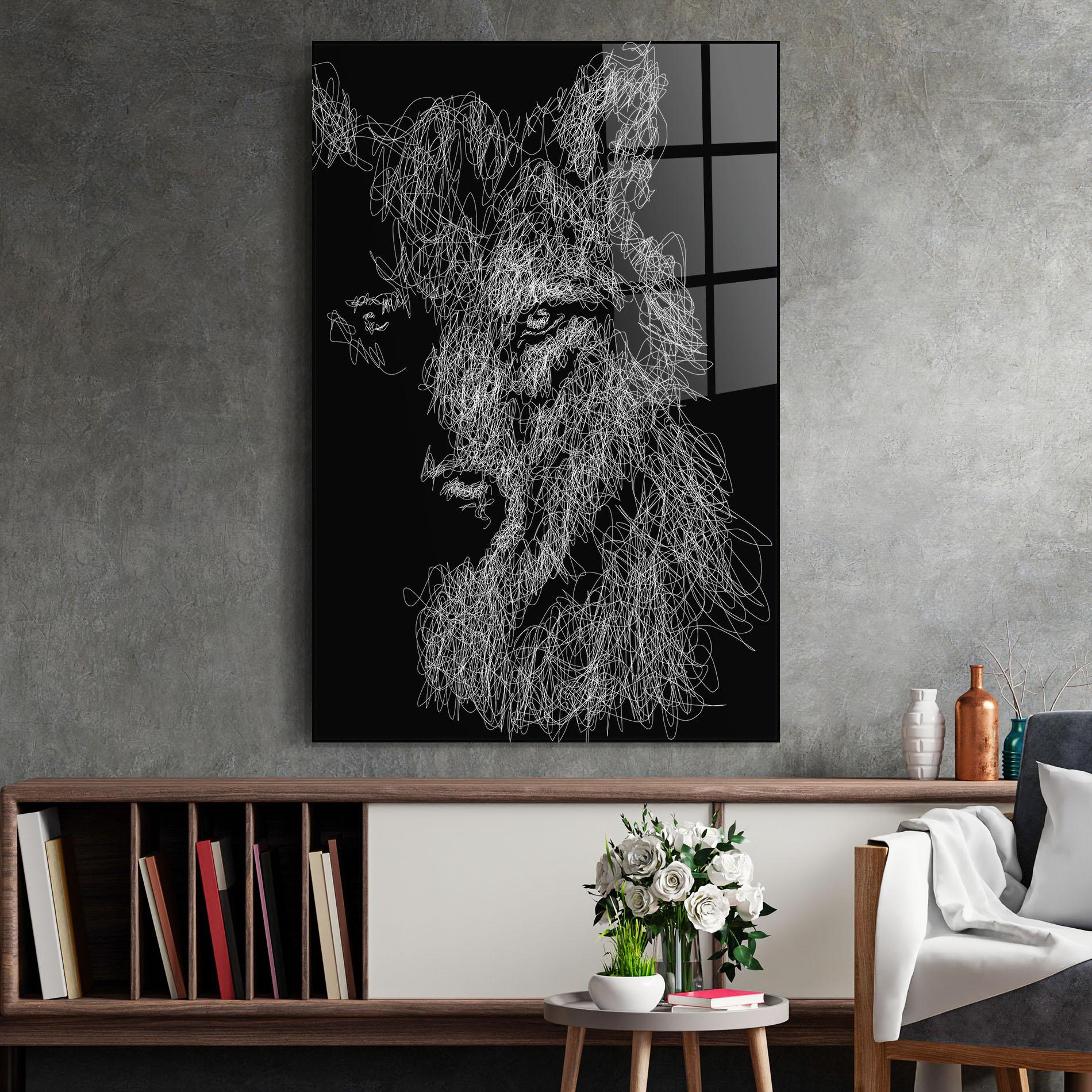 Glasbild Wolf Line mockup 2