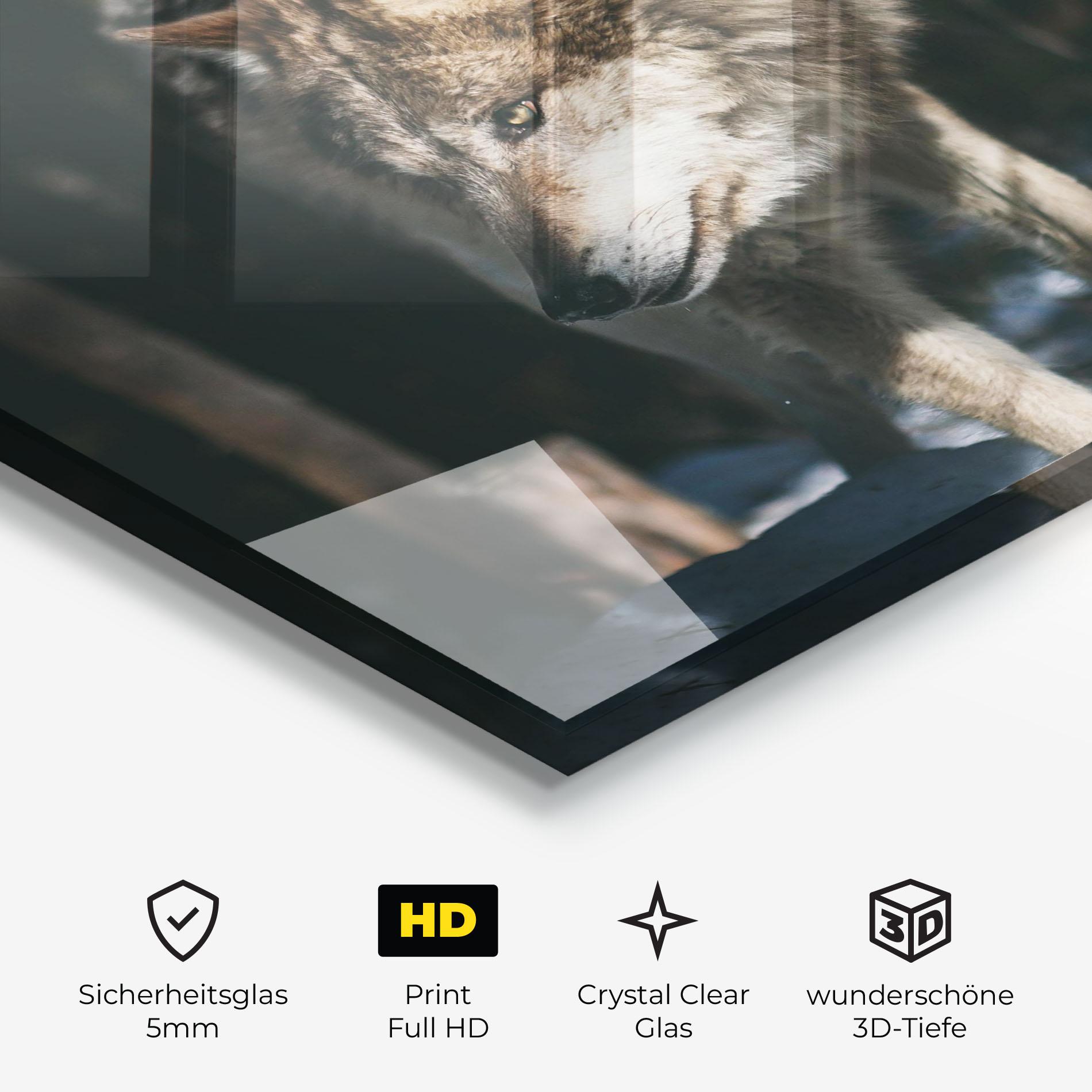 Glasbild Forest Wolf mockup 3