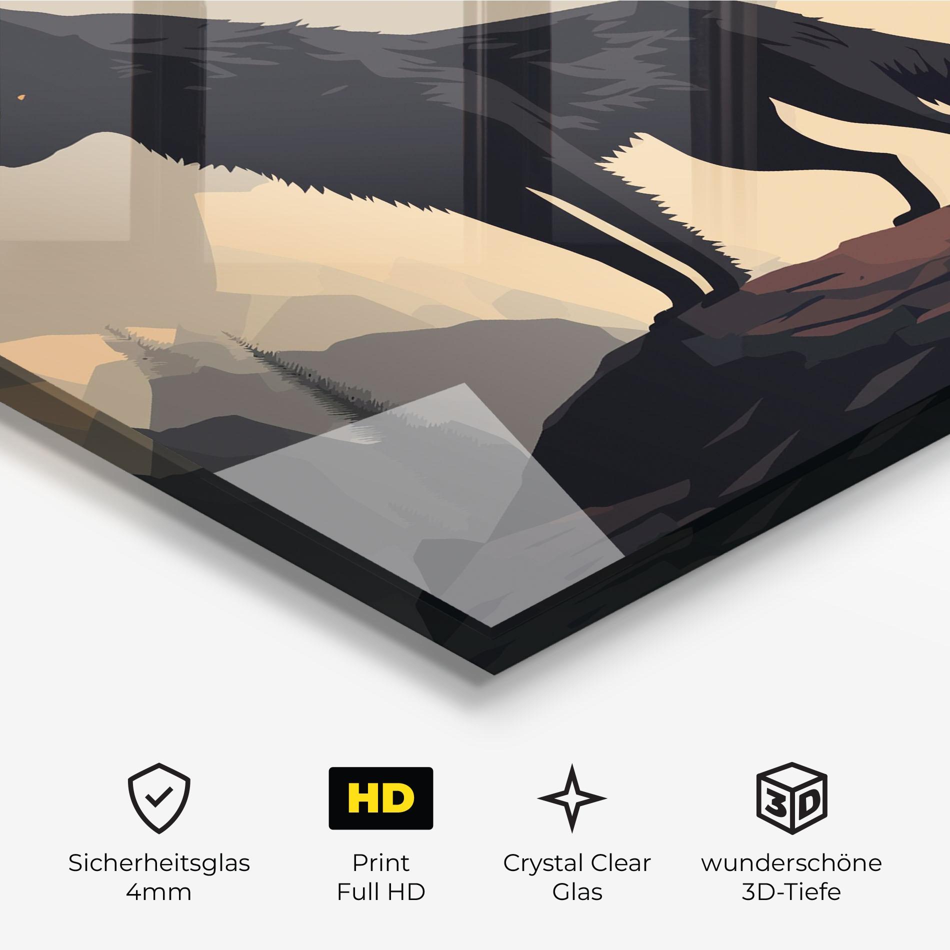 Glasbild Black Wolf mockup 3