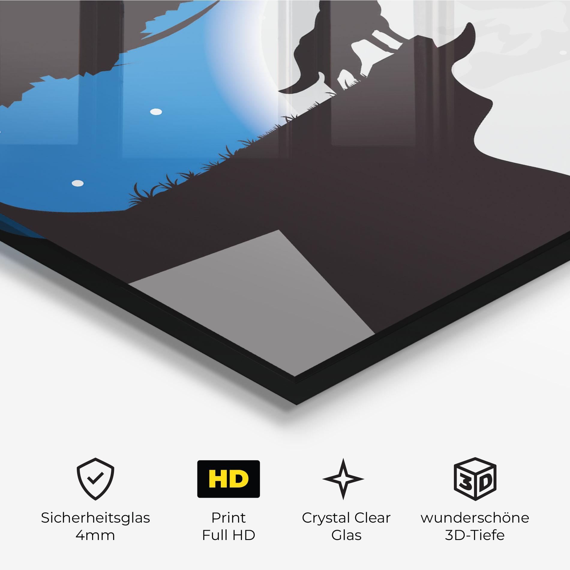 Glasbild Blue Light Wolf mockup 3