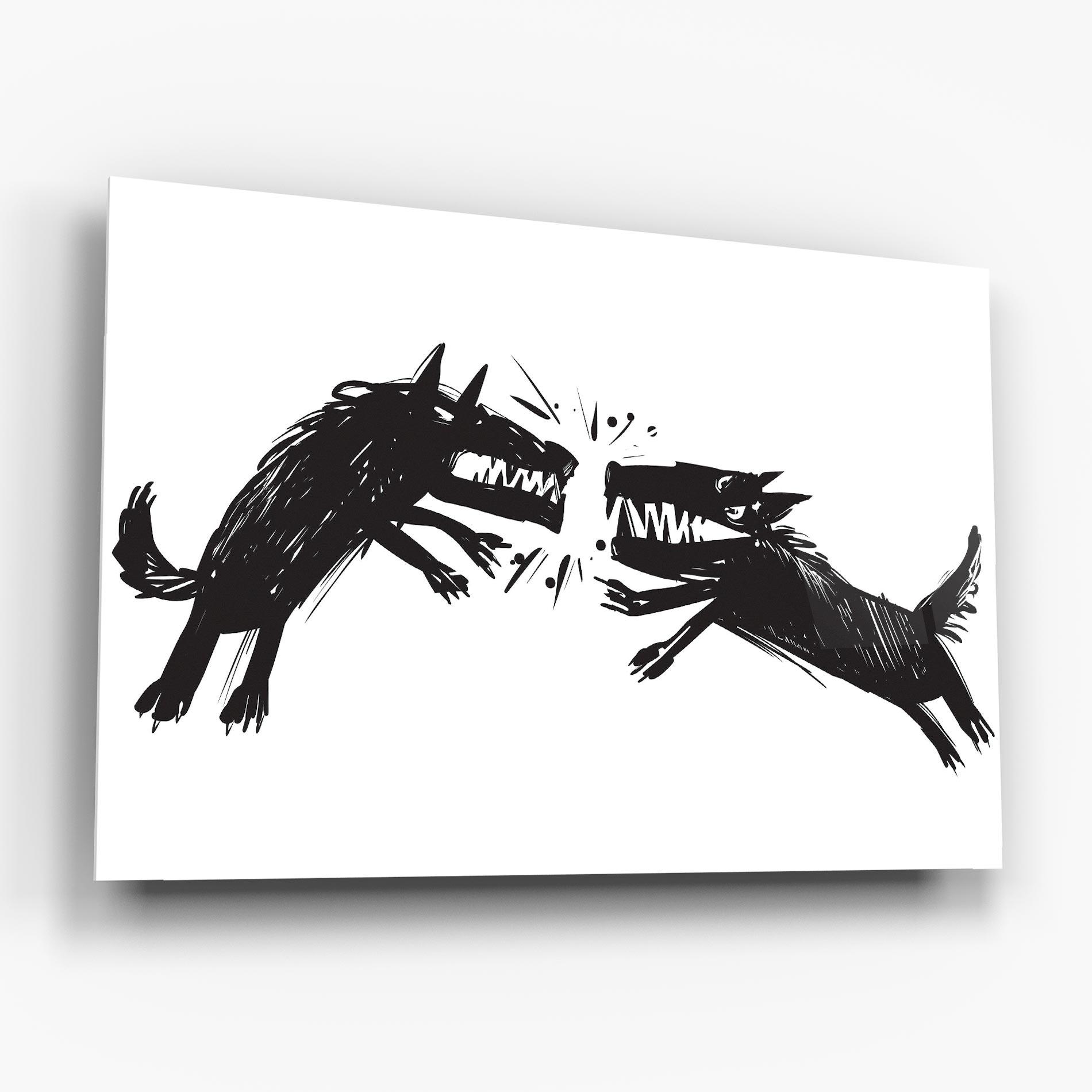 Glasbild Black Wolves mockup 6