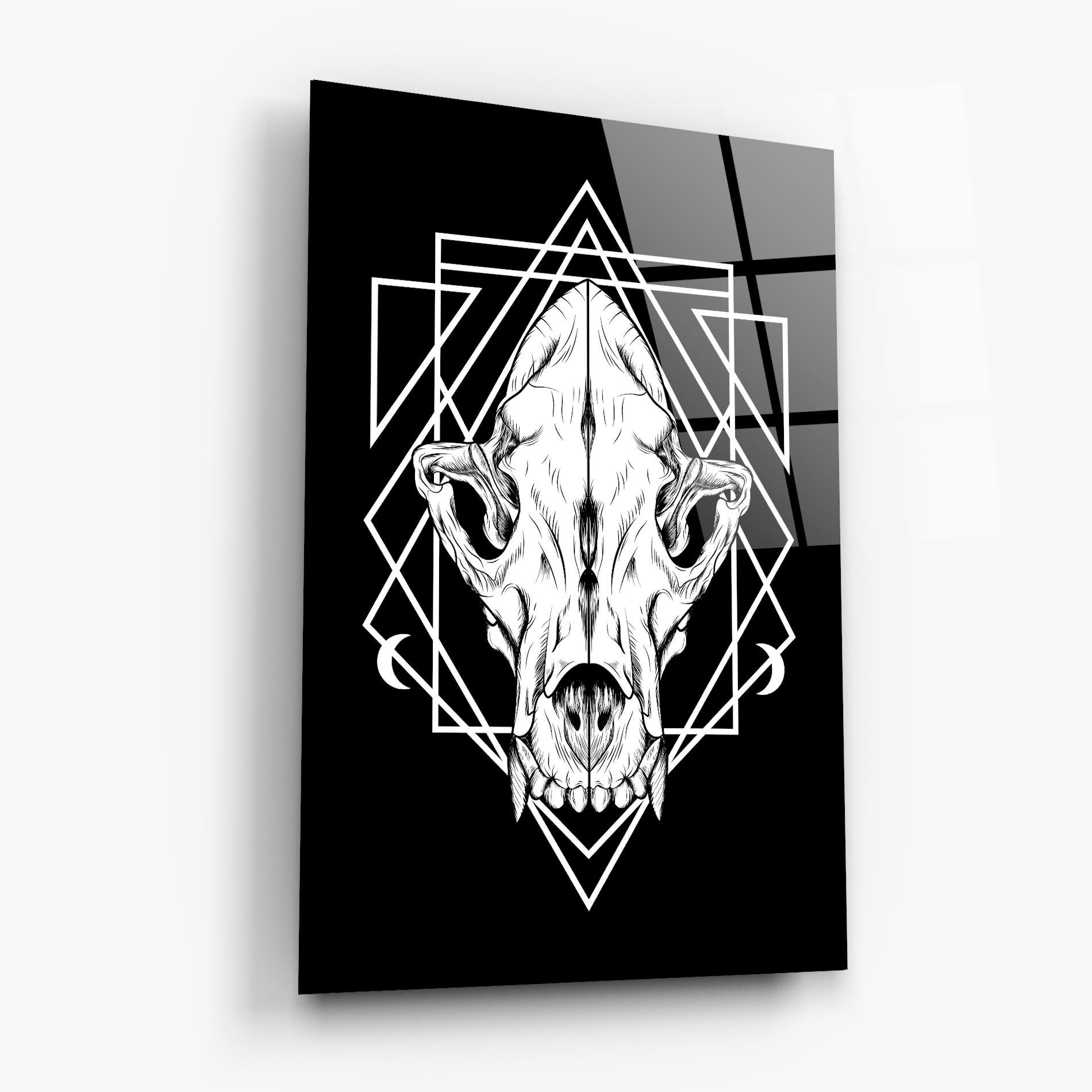 Glasbild Dark Wolf Skull mockup 6