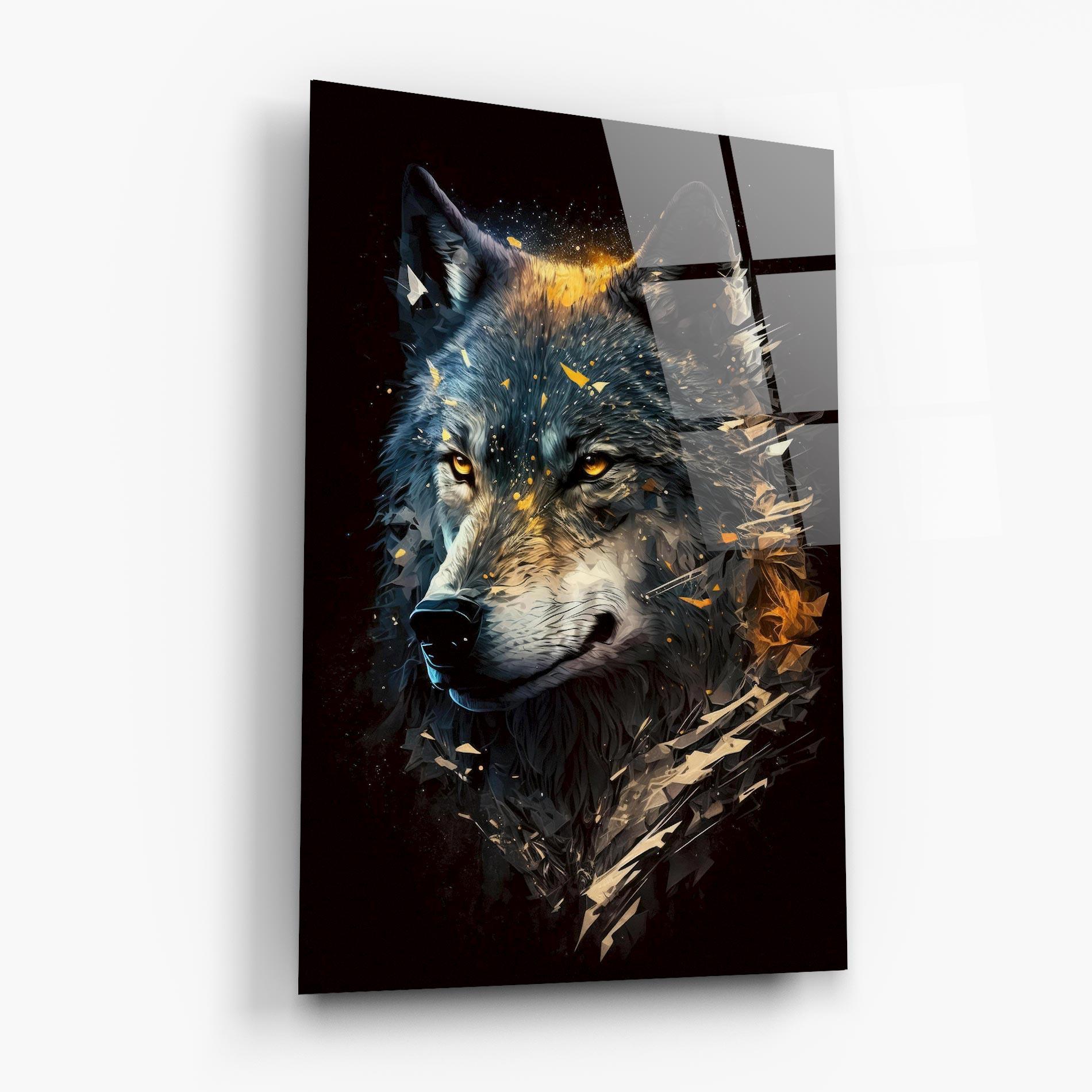 Glasbild Wolf Portrait mockup 6