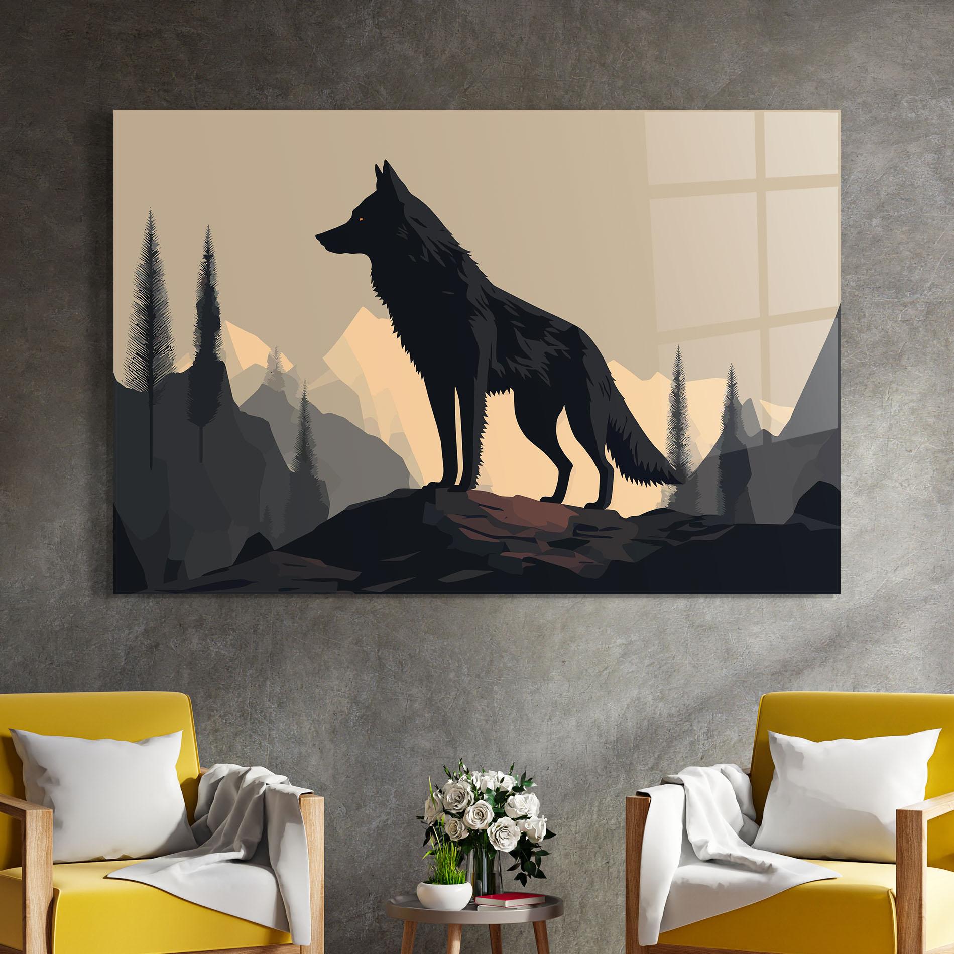 Glasbild Black Wolf mockup 4