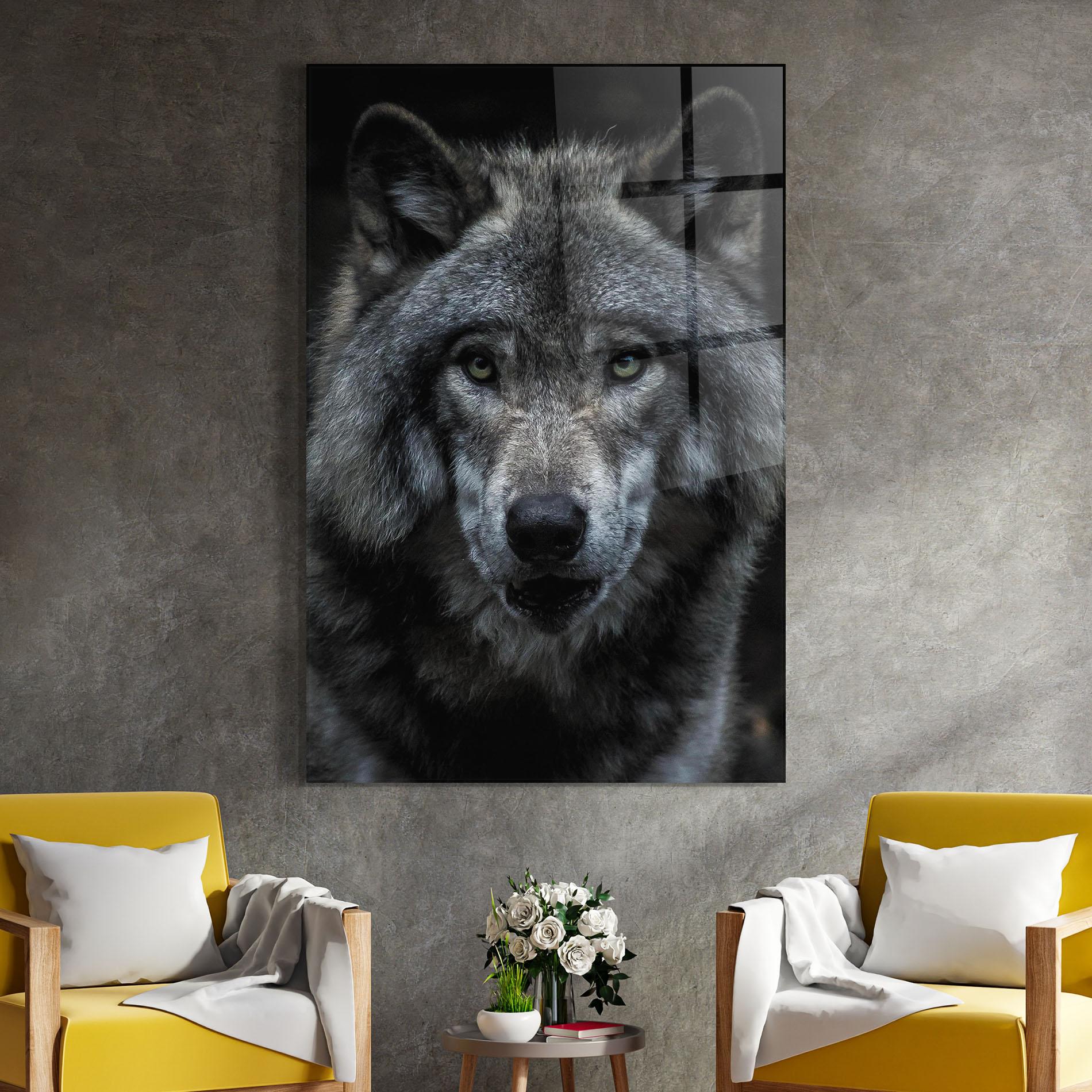 Glasbild Angry Wolf mockup 4