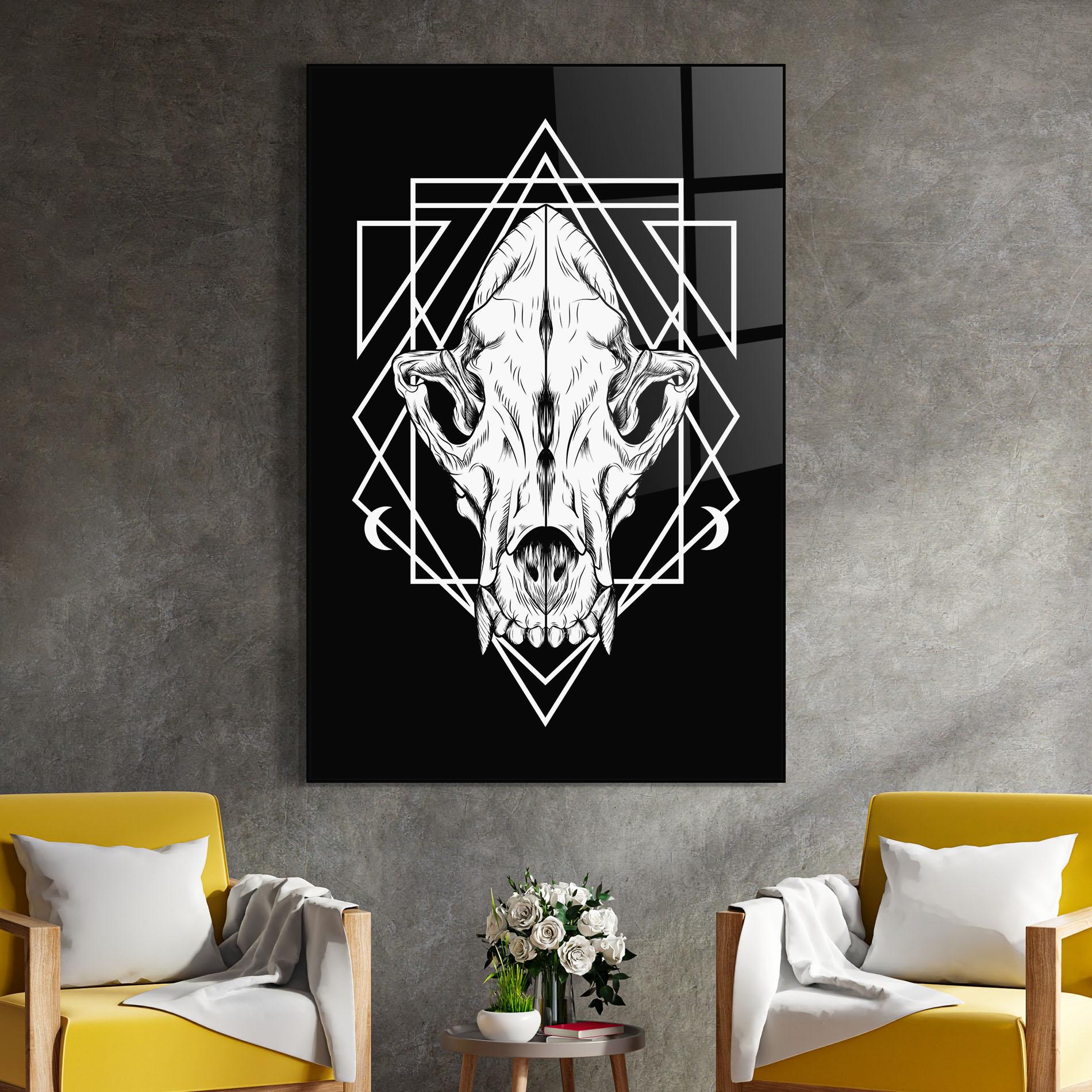 Glasbild Dark Wolf Skull mockup 4
