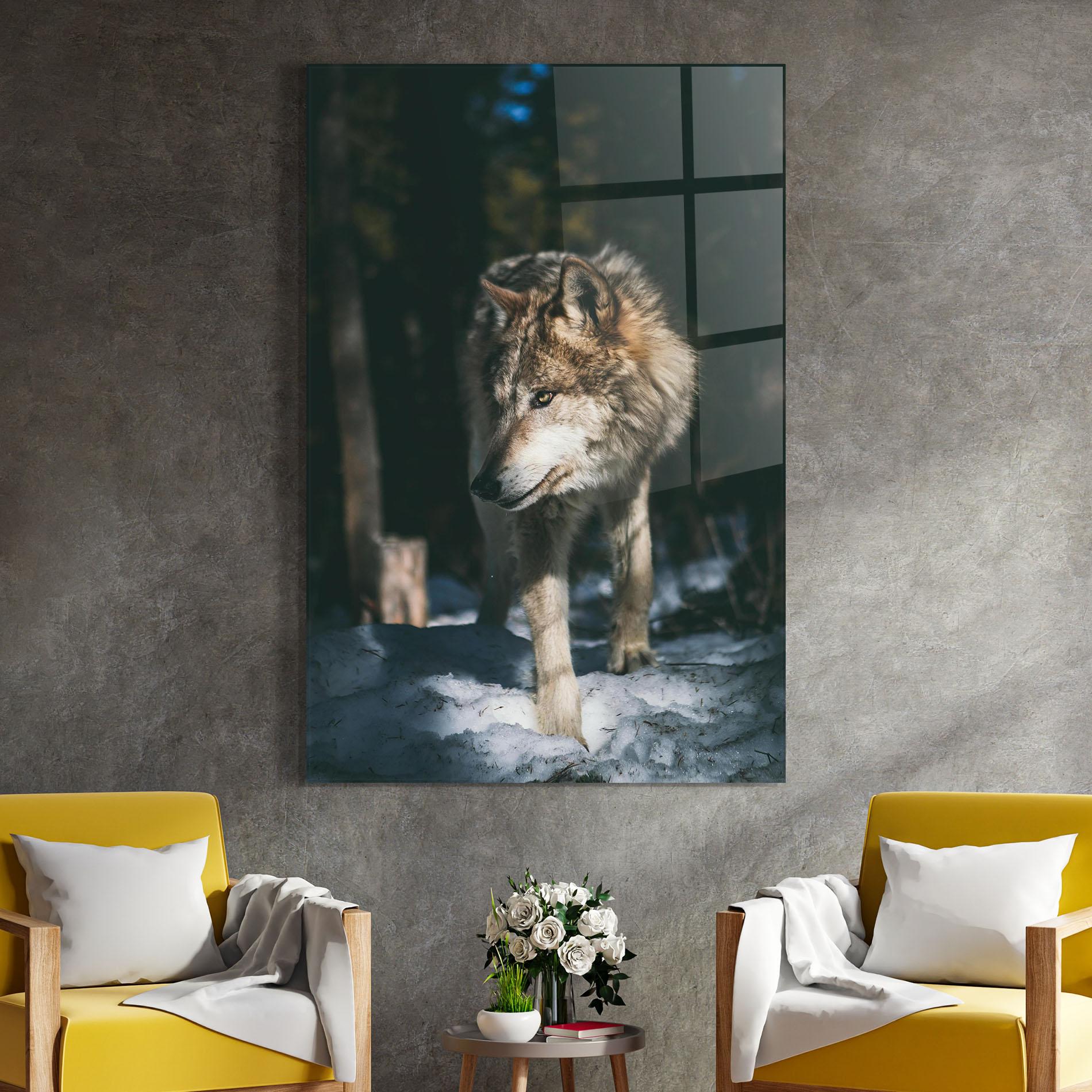 Glasbild Forest Wolf mockup 4