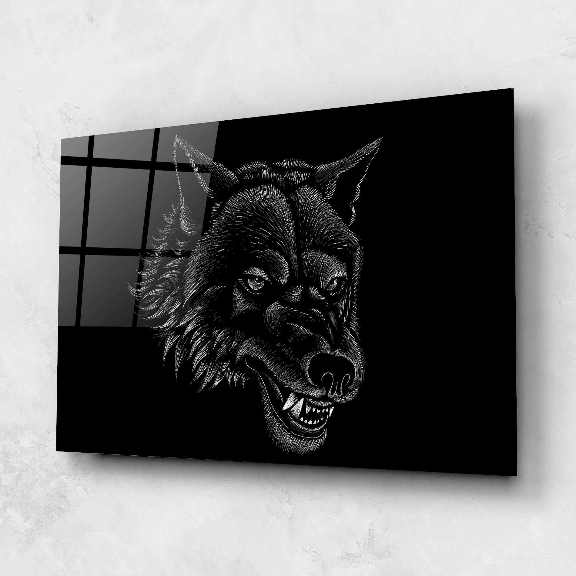 Angry Wolf Face mockup 1