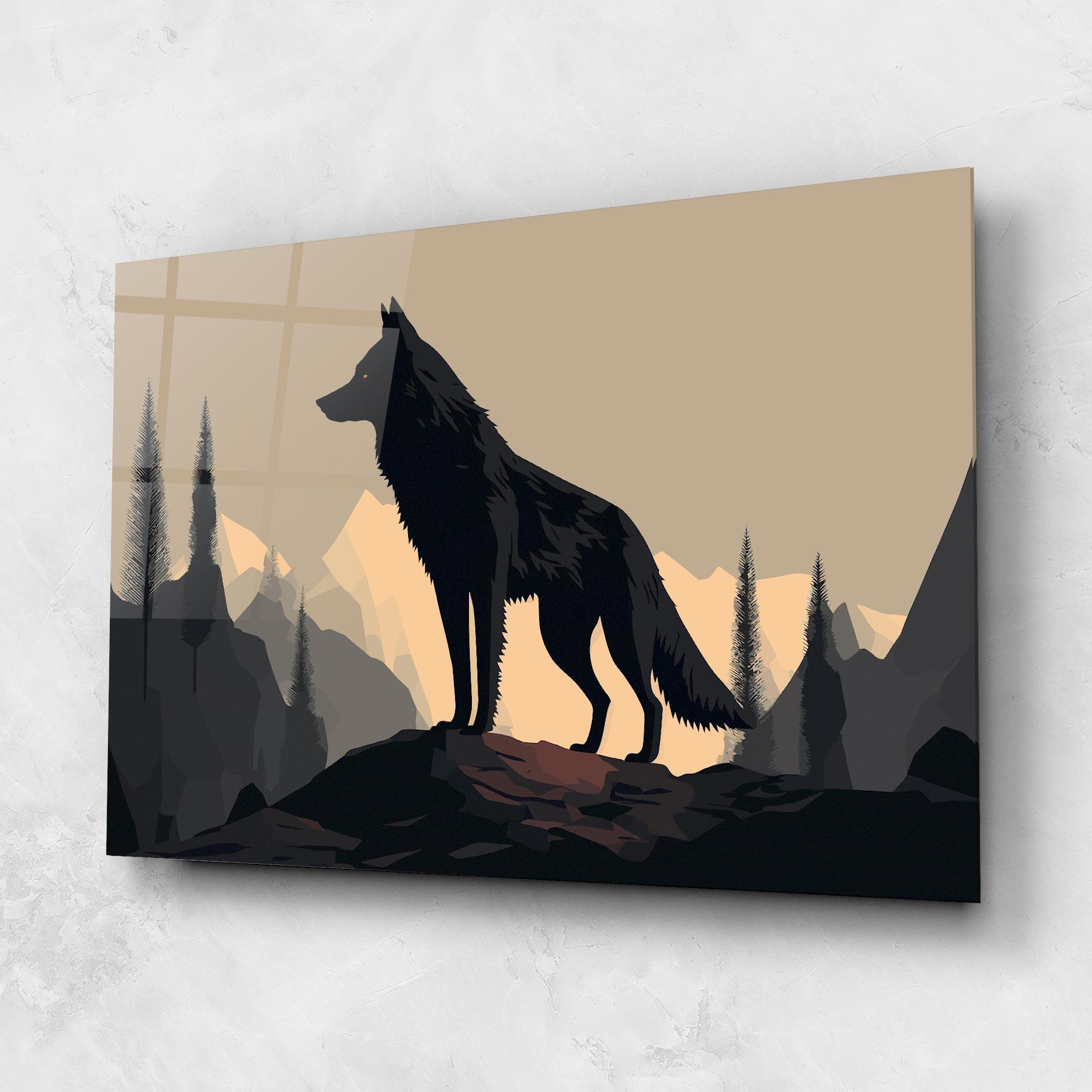 Glasbild Black Wolf mockup 1