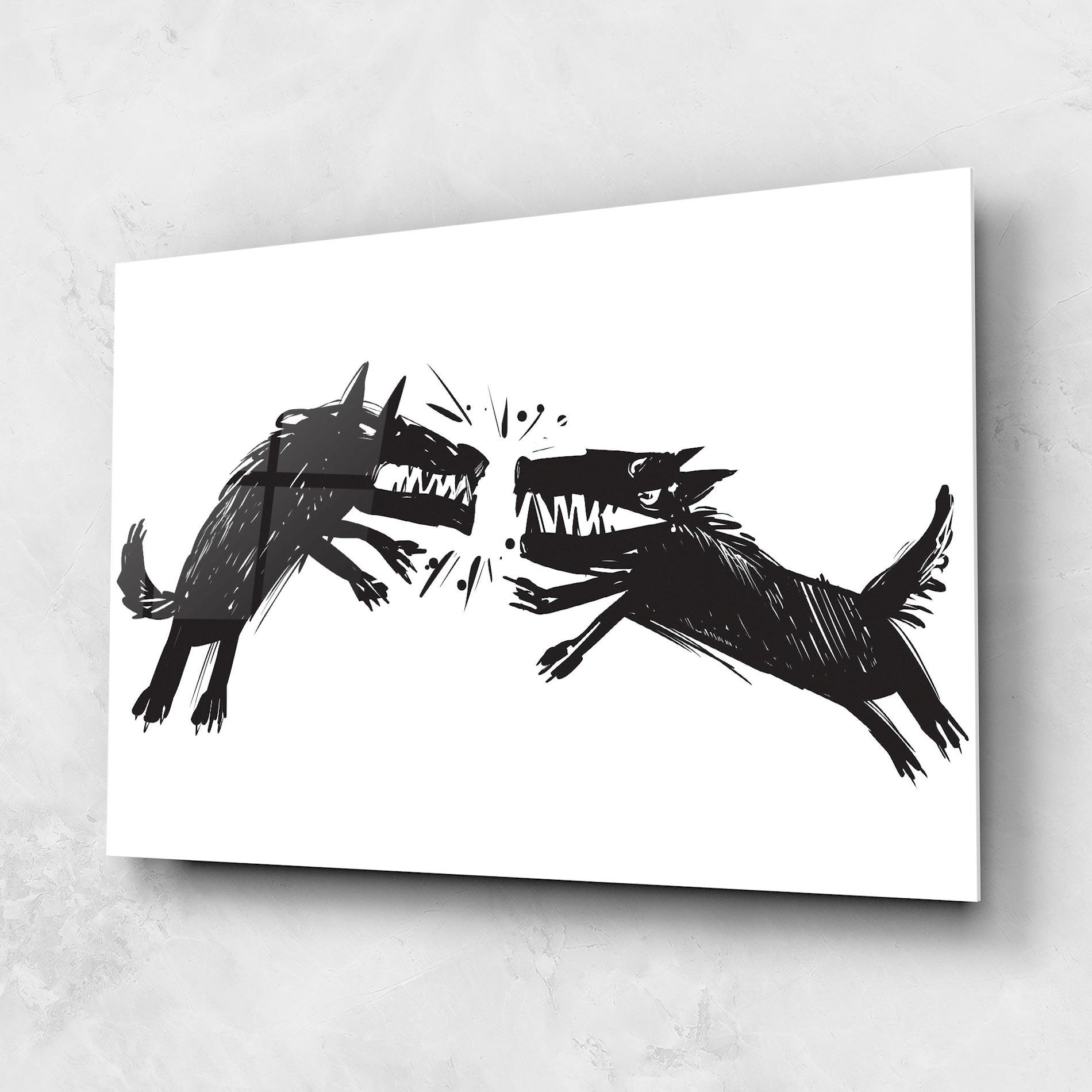 Glasbild Black Wolves mockup 1