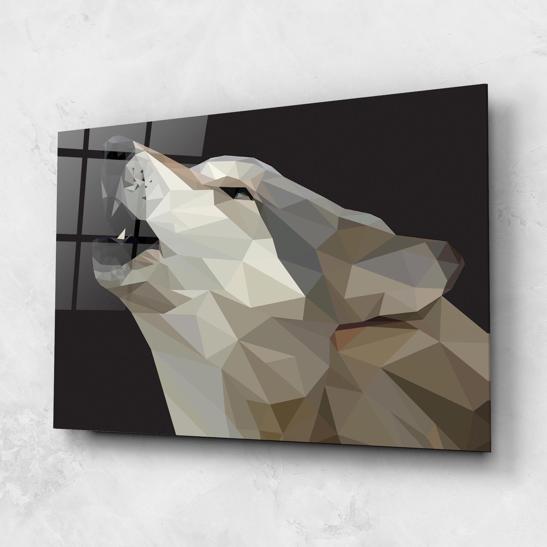 Glasbild Pretty Grey Wolf mockup 1