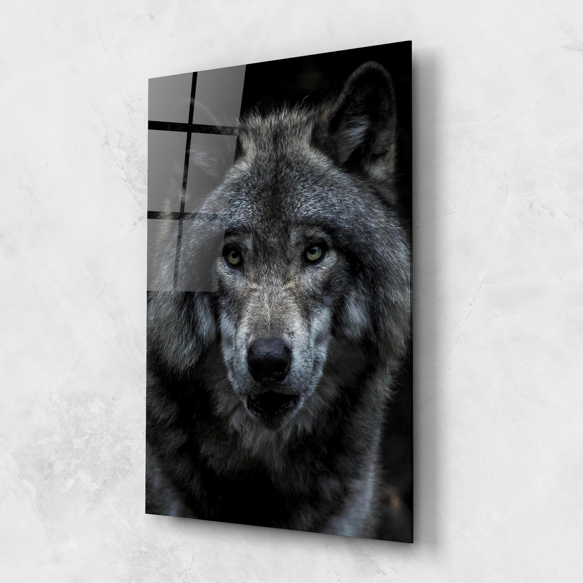 Glasbild Angry Wolf mockup 1