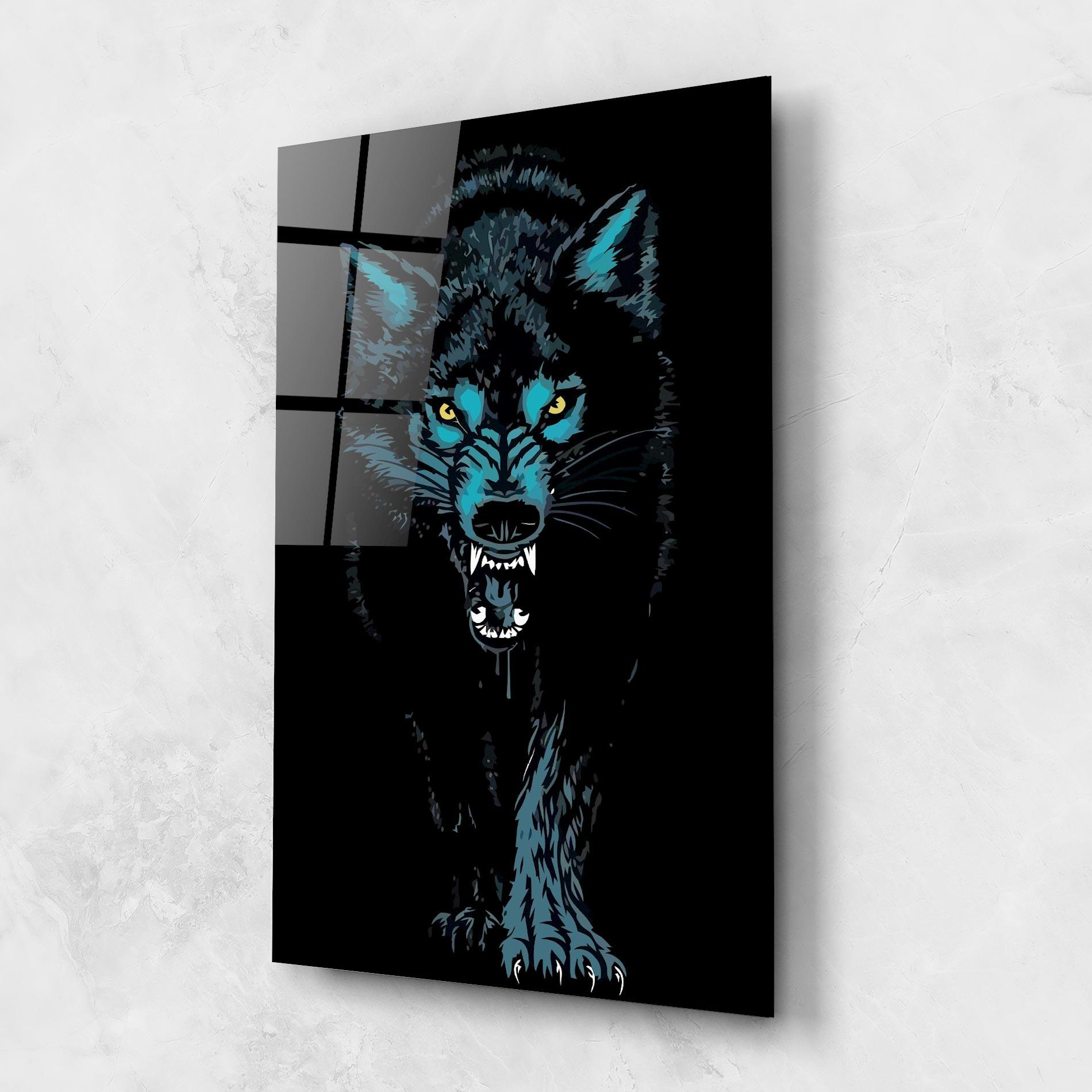 Glasbild Blue Wolf mockup 1