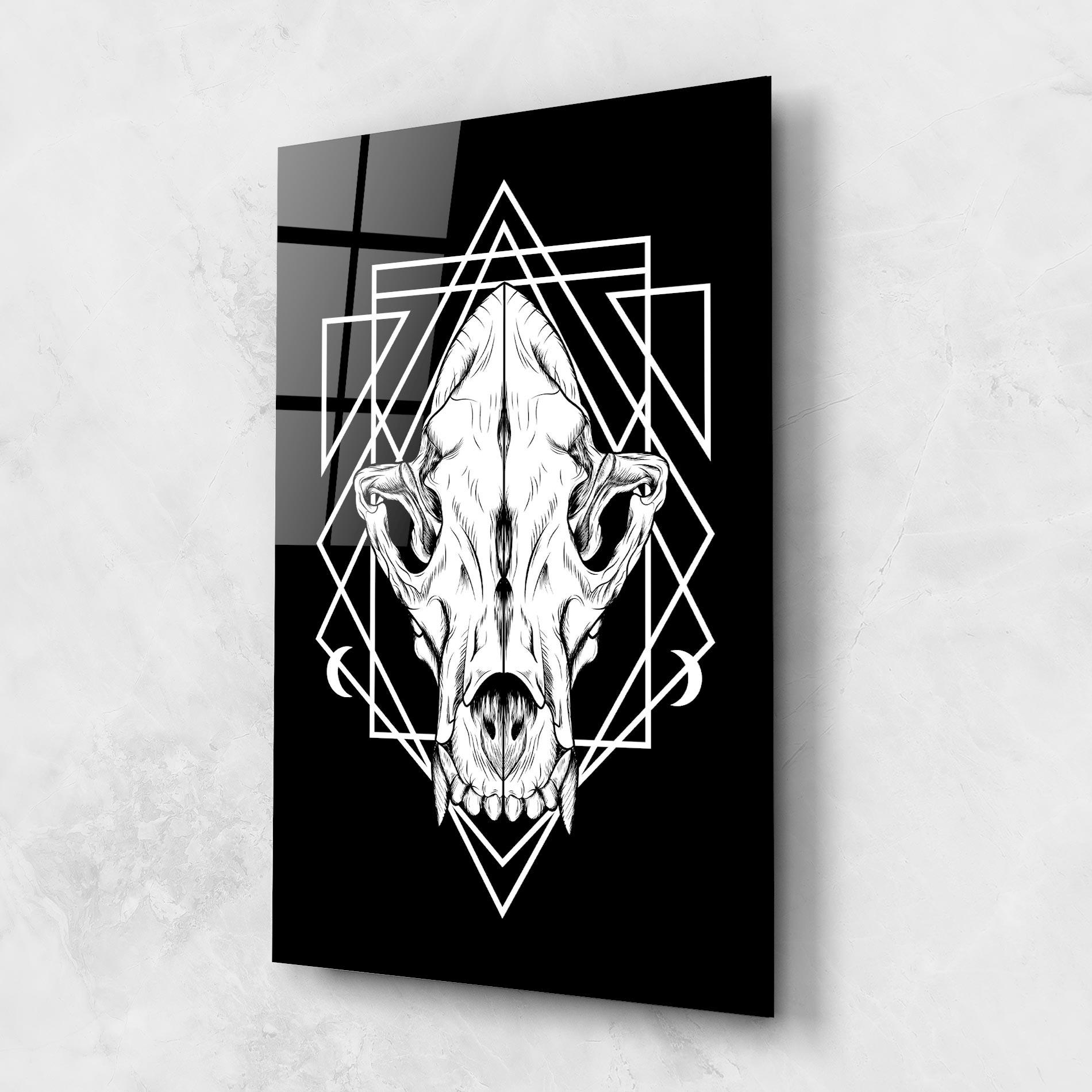 Glasbild Dark Wolf Skull mockup 1