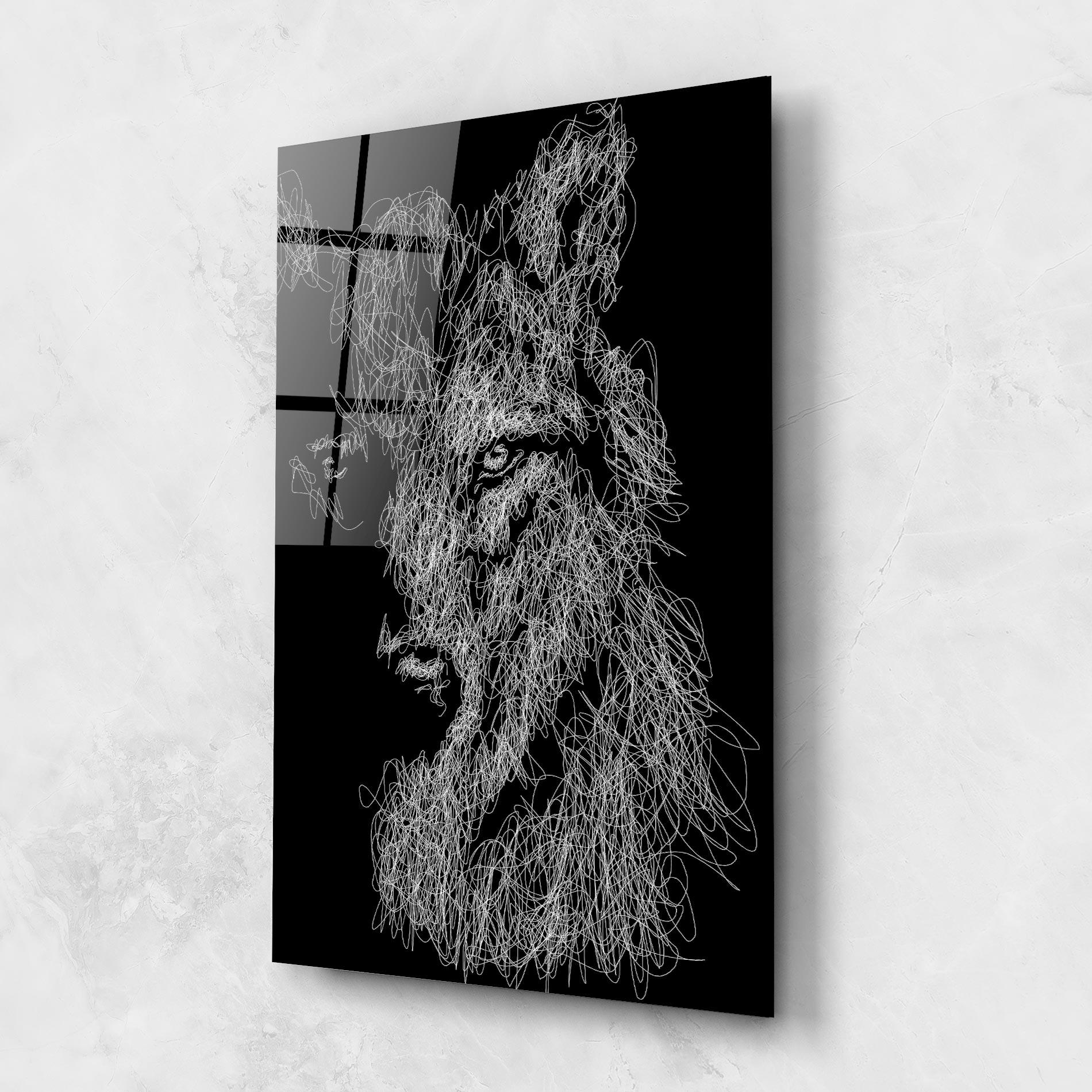 Glasbild Wolf Line mockup 1