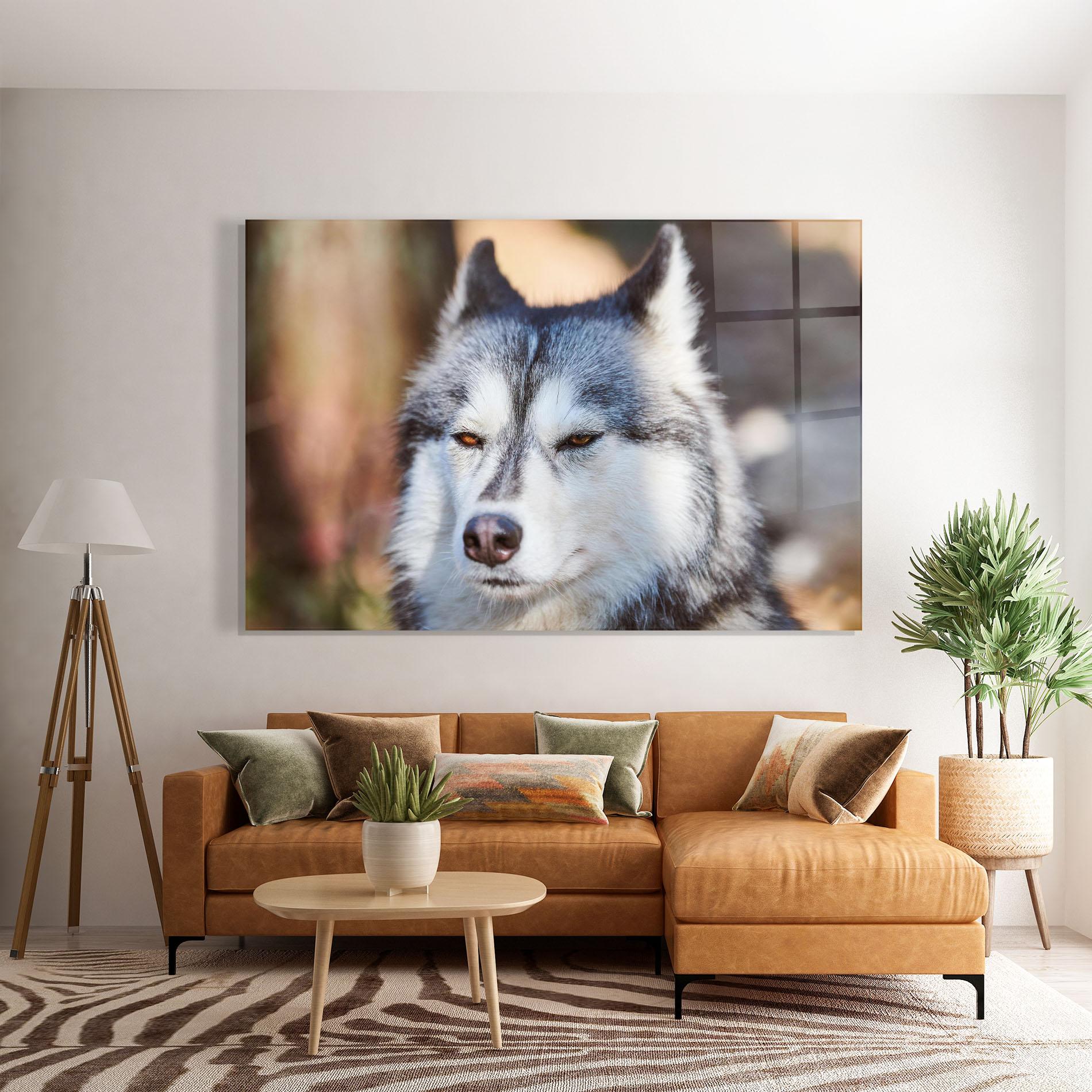 Glasbild Annoyed Wolf mockup 7