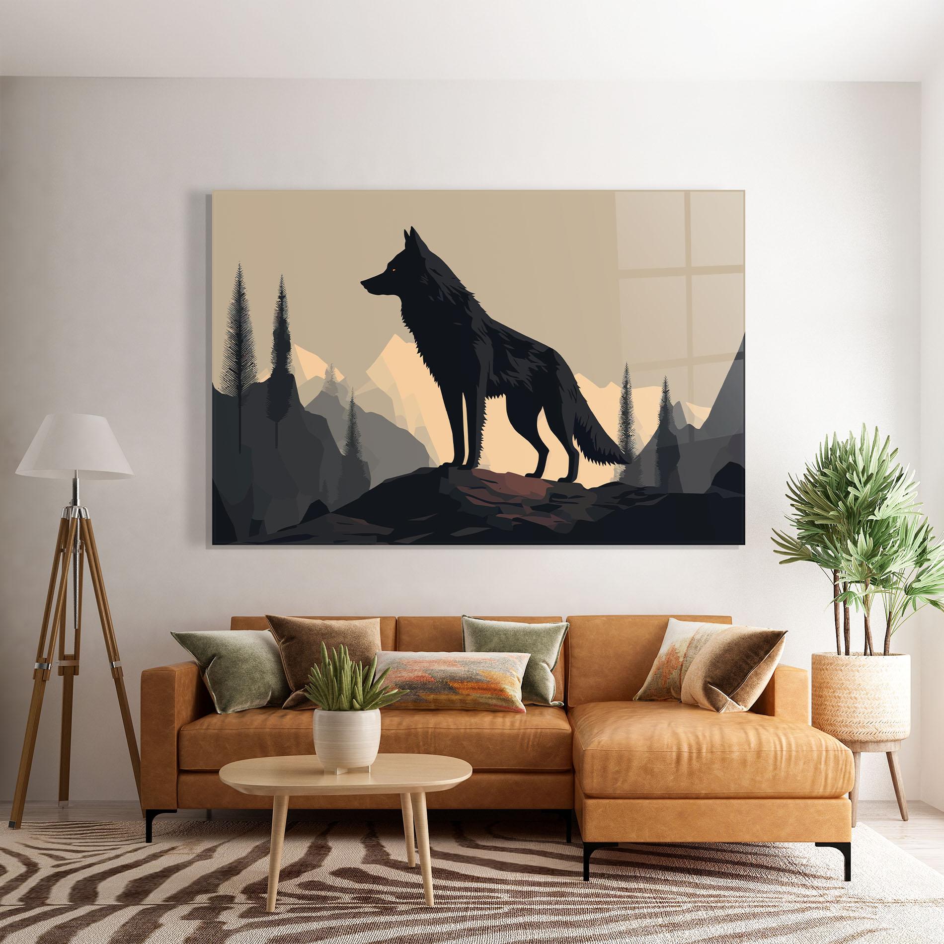 Glasbild Black Wolf mockup 7
