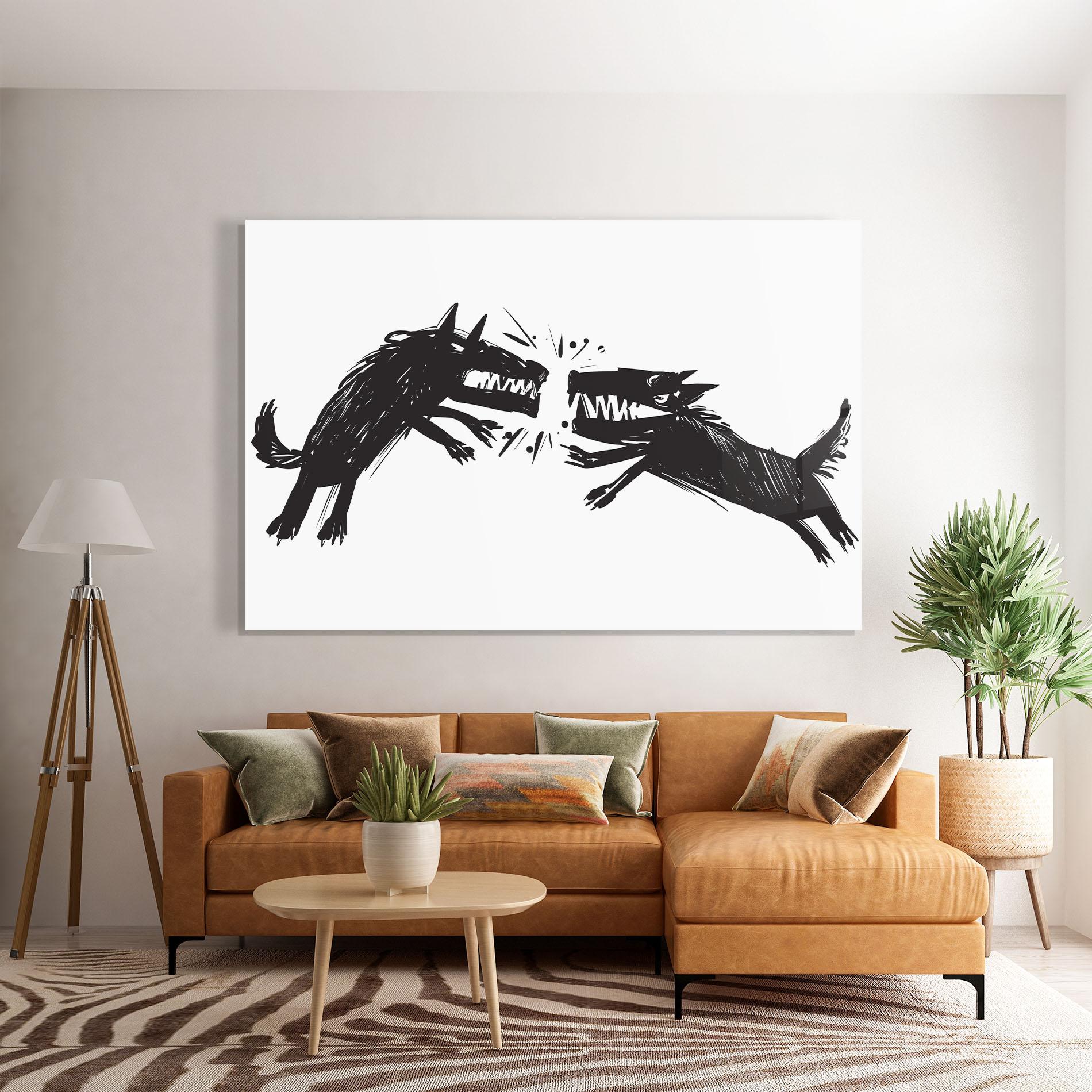 Glasbild Black Wolves mockup 7