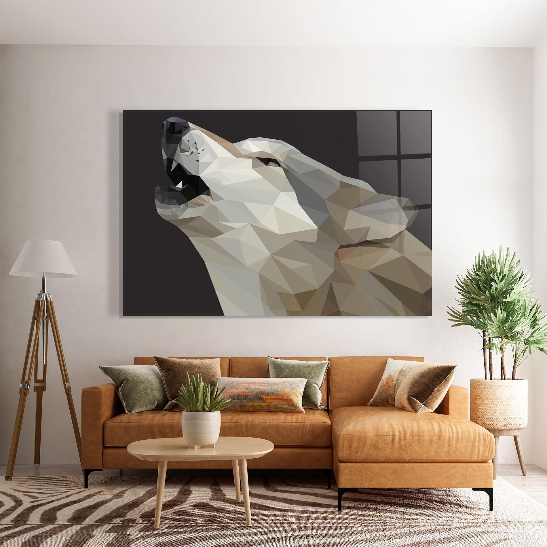 Glasbild Pretty Grey Wolf mockup 7