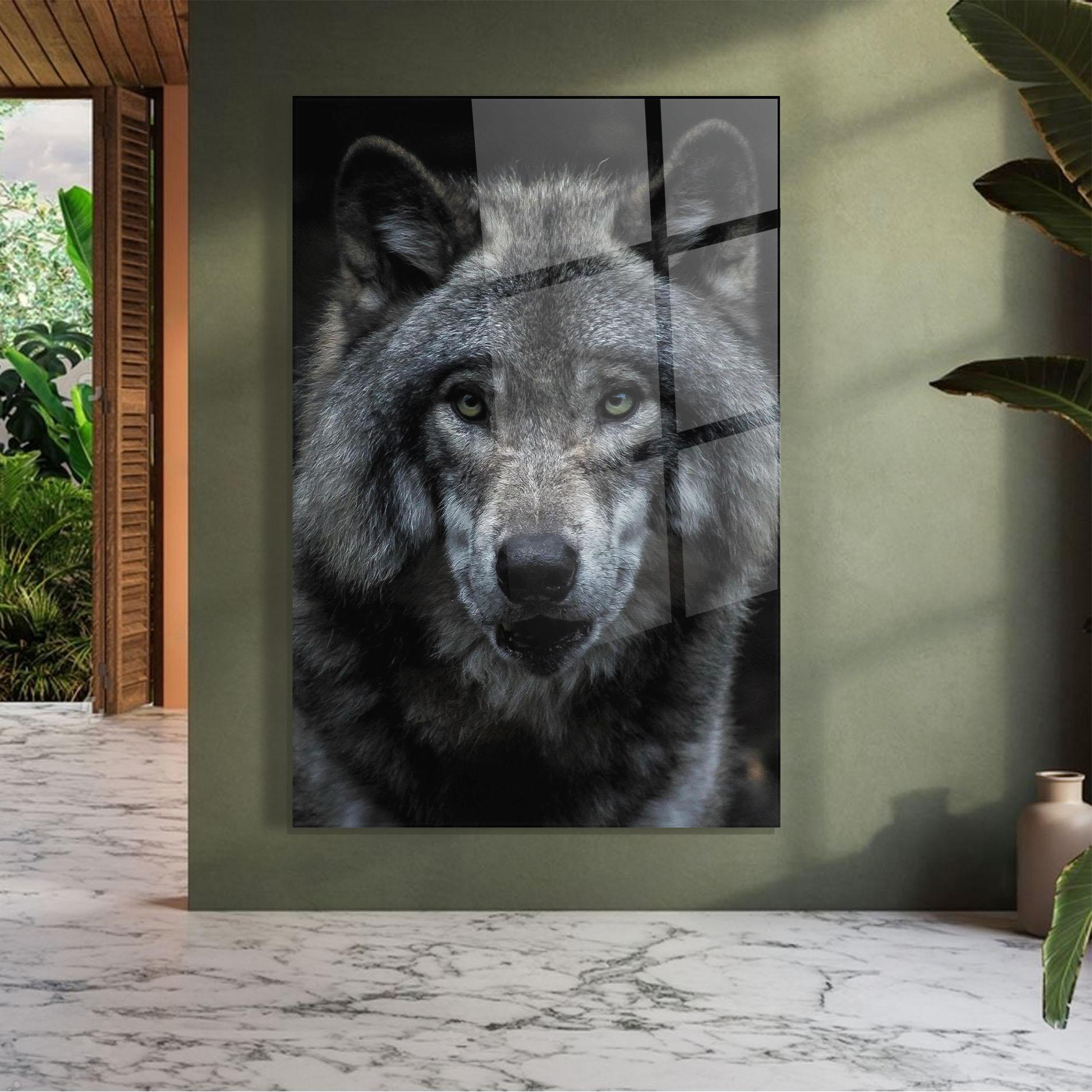 Glasbild Angry Wolf mockup 7