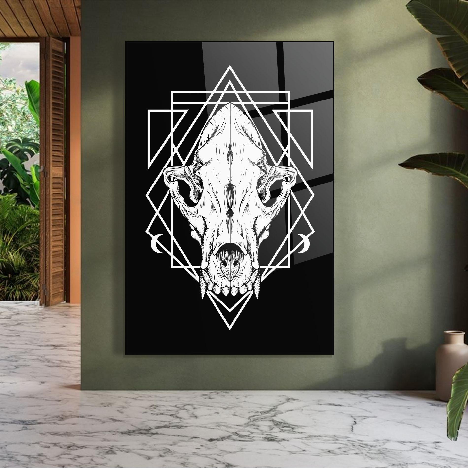 Glasbild Dark Wolf Skull mockup 7