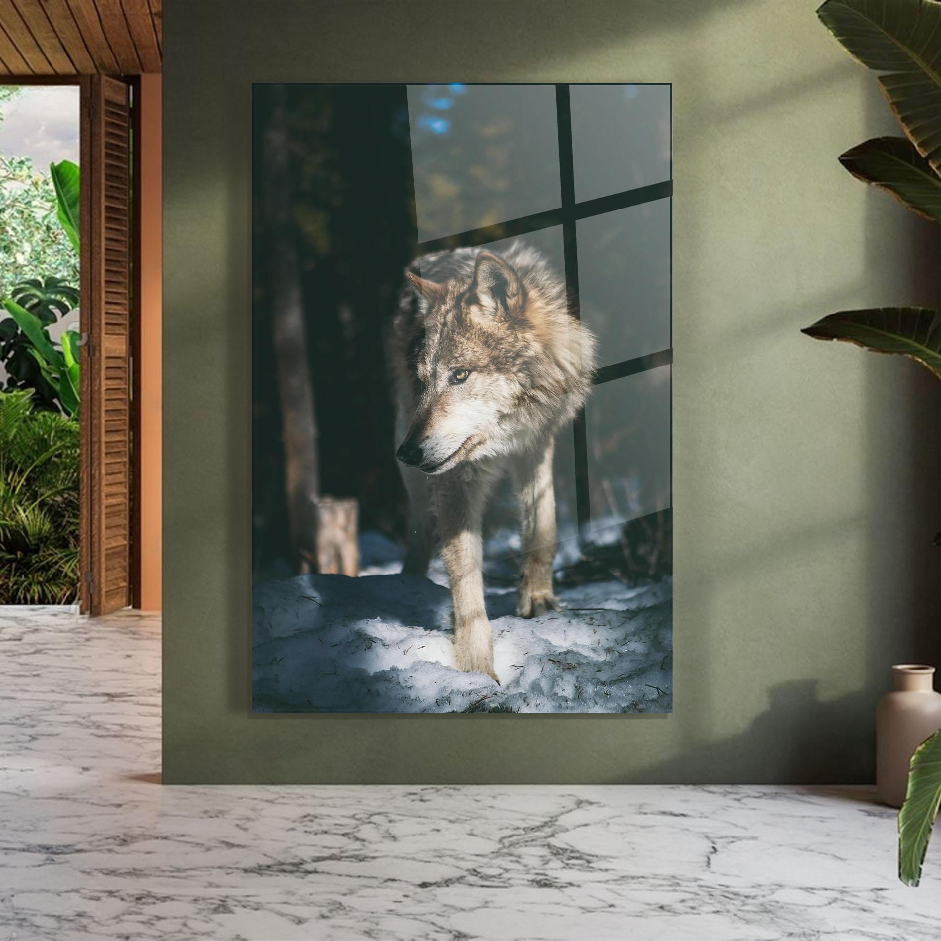 Glasbild Forest Wolf mockup 7