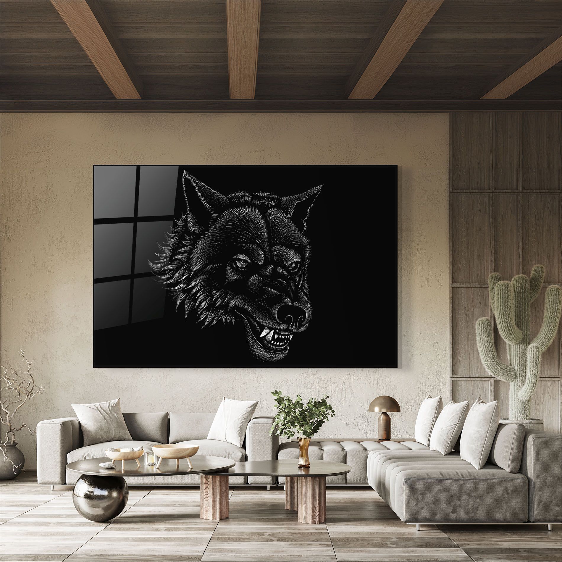 Angry Wolf Face mockup 8