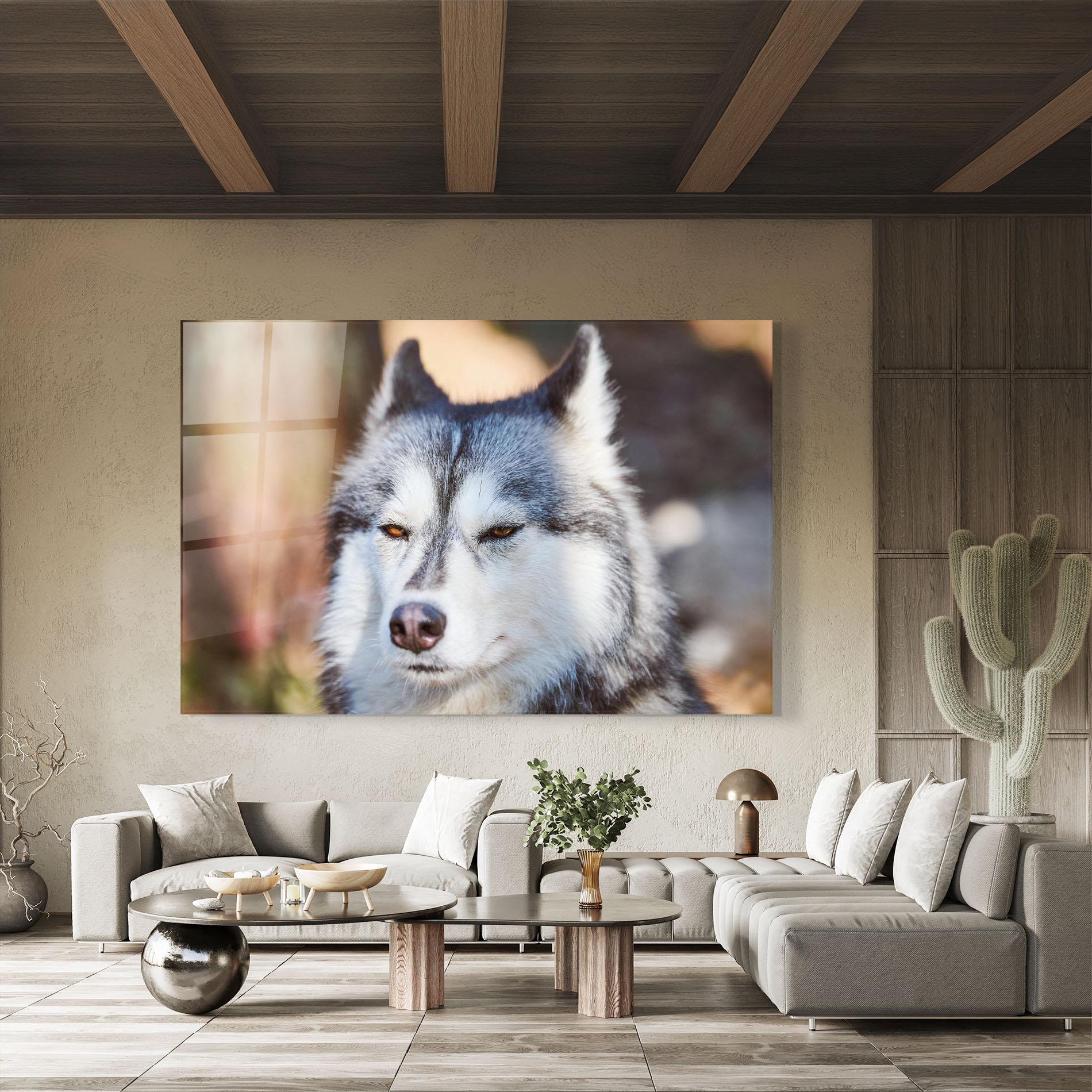 Glasbild Annoyed Wolf mockup 8