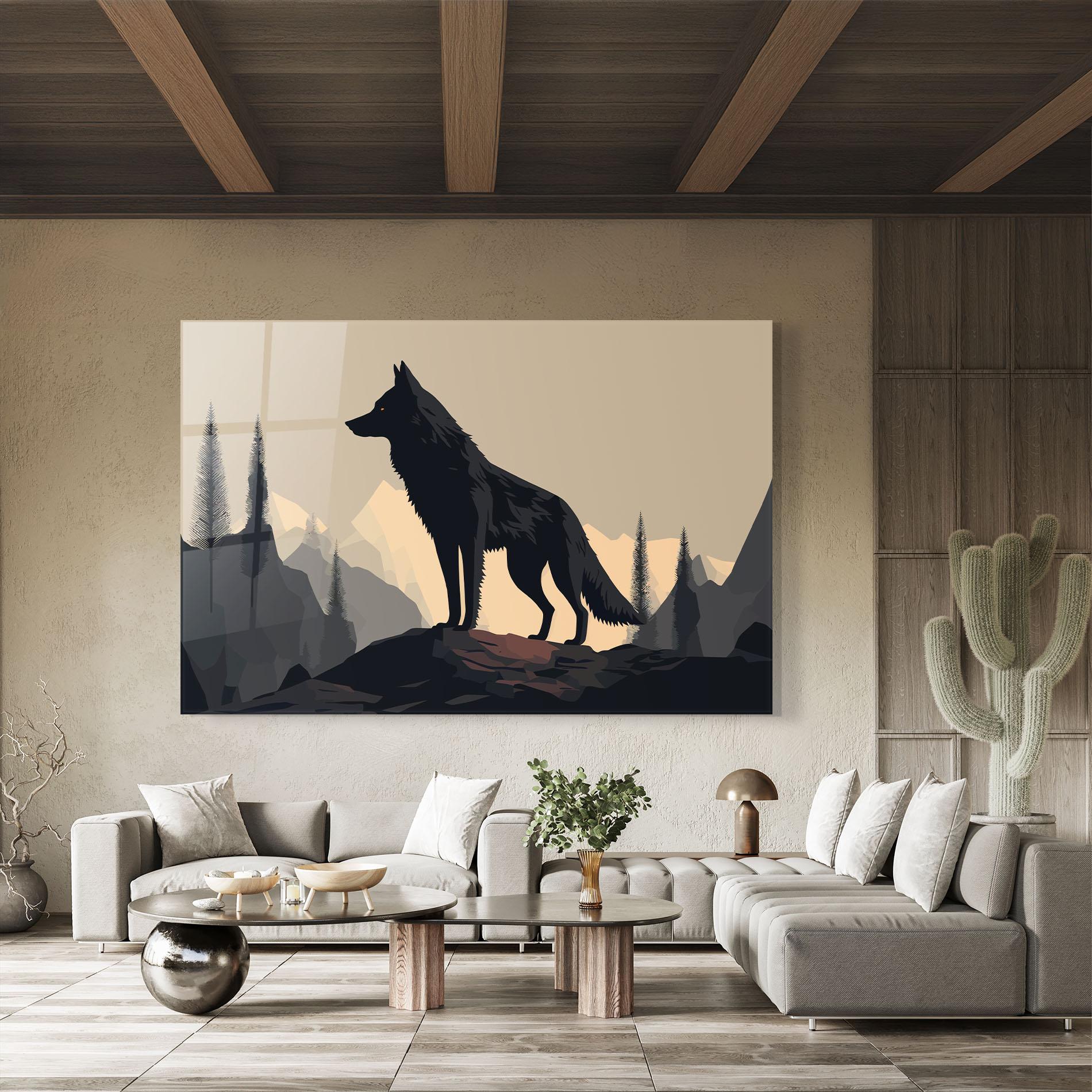 Glasbild Black Wolf mockup 8