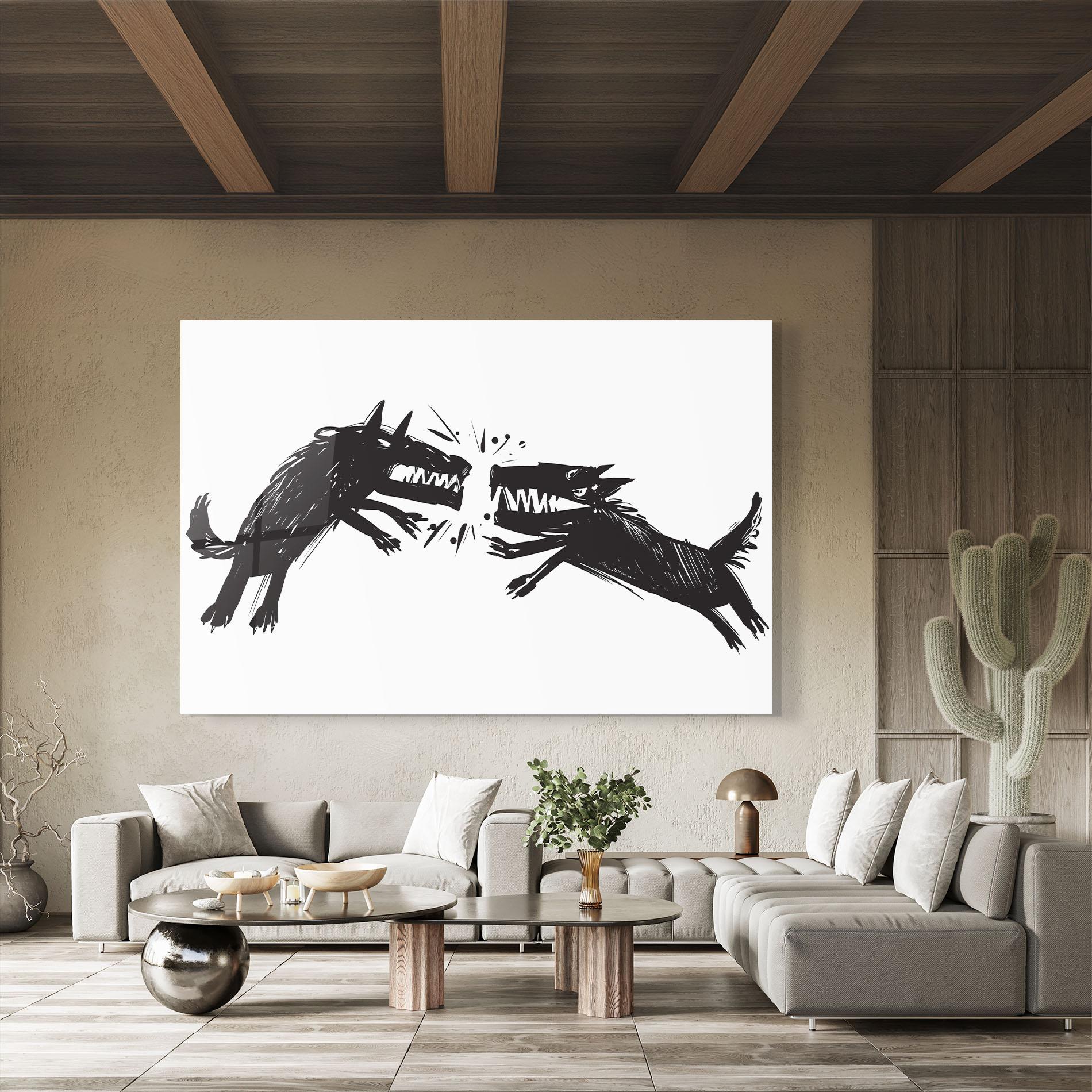 Glasbild Black Wolves mockup 8