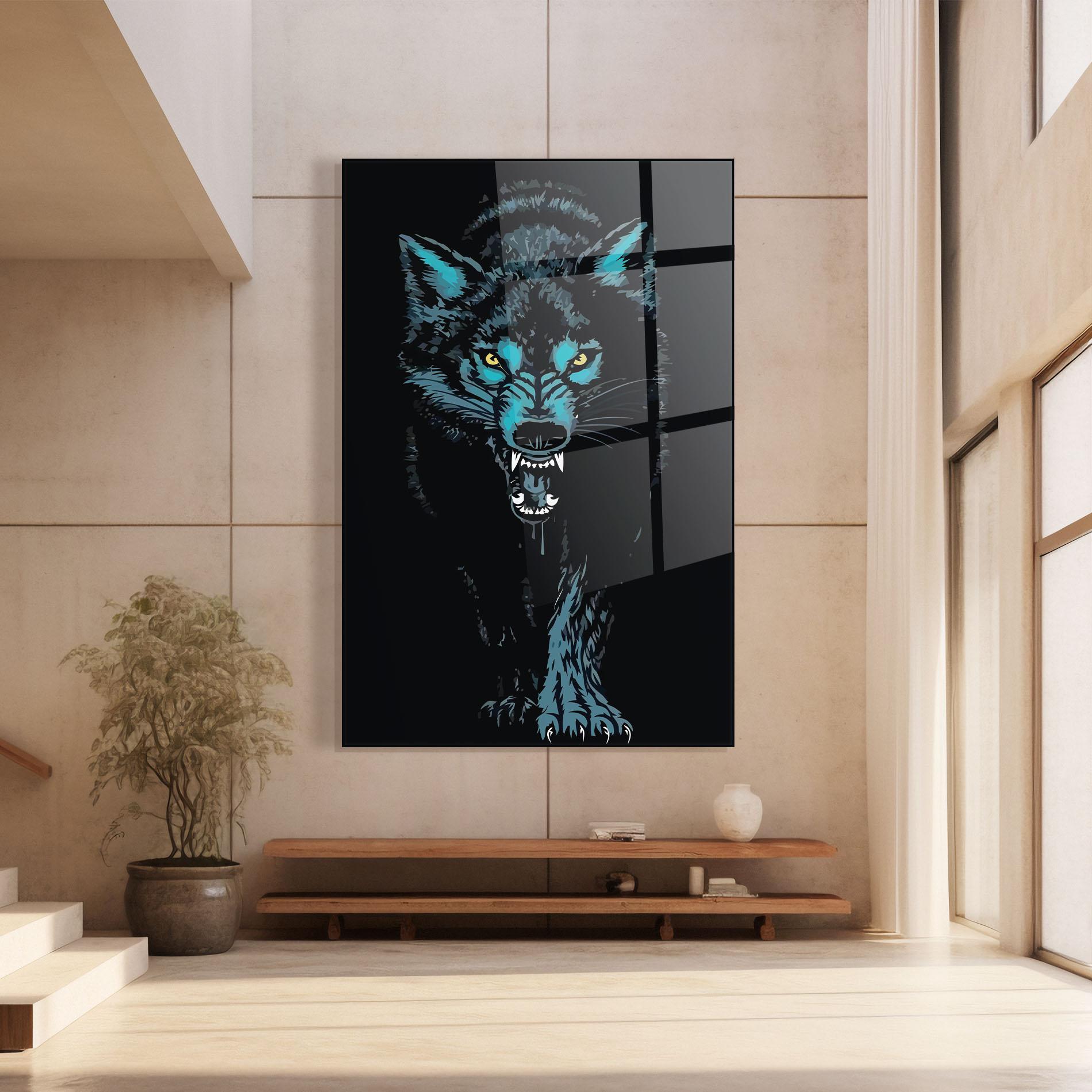 Glasbild Blue Wolf mockup 8