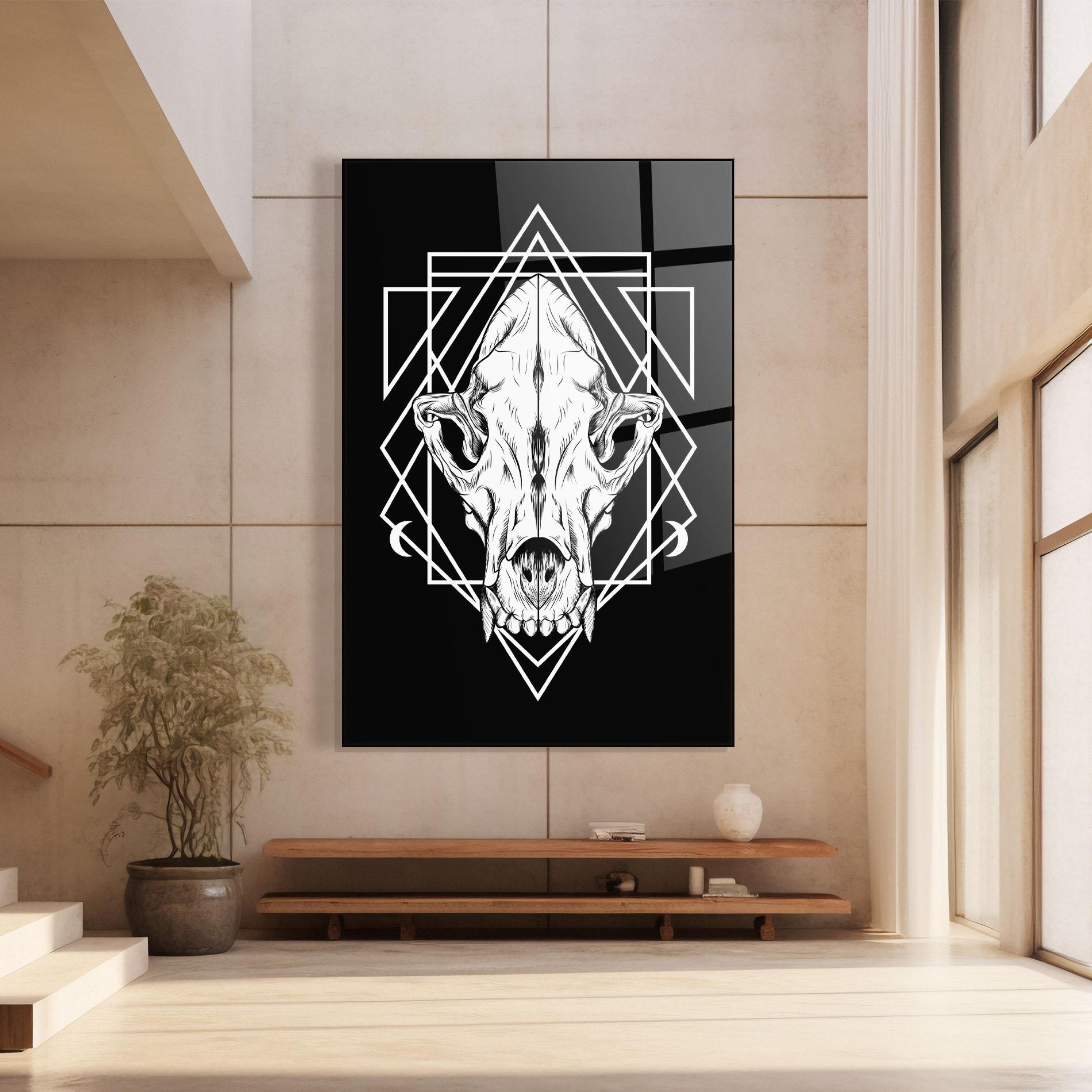 Glasbild Dark Wolf Skull mockup 8