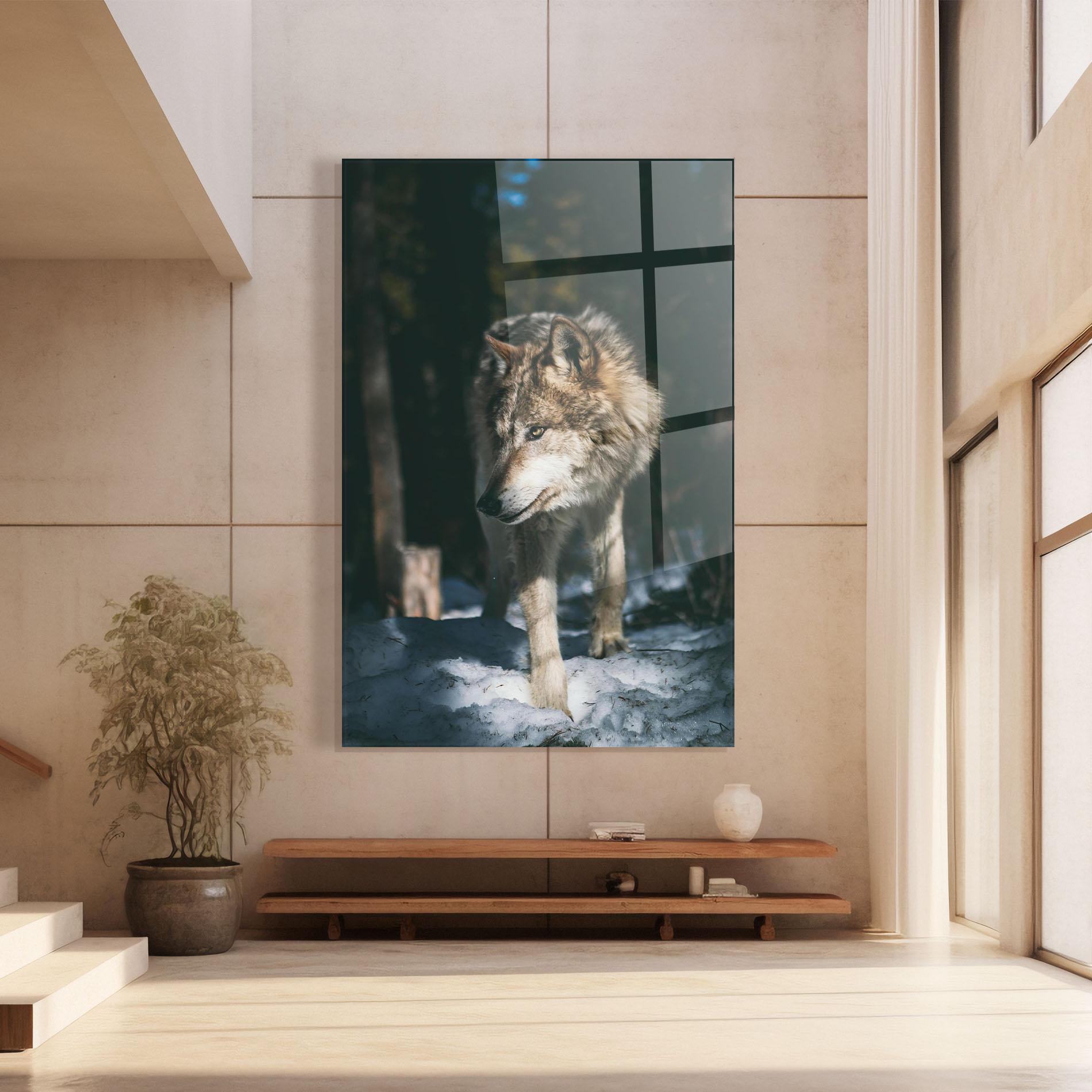 Glasbild Forest Wolf mockup 8