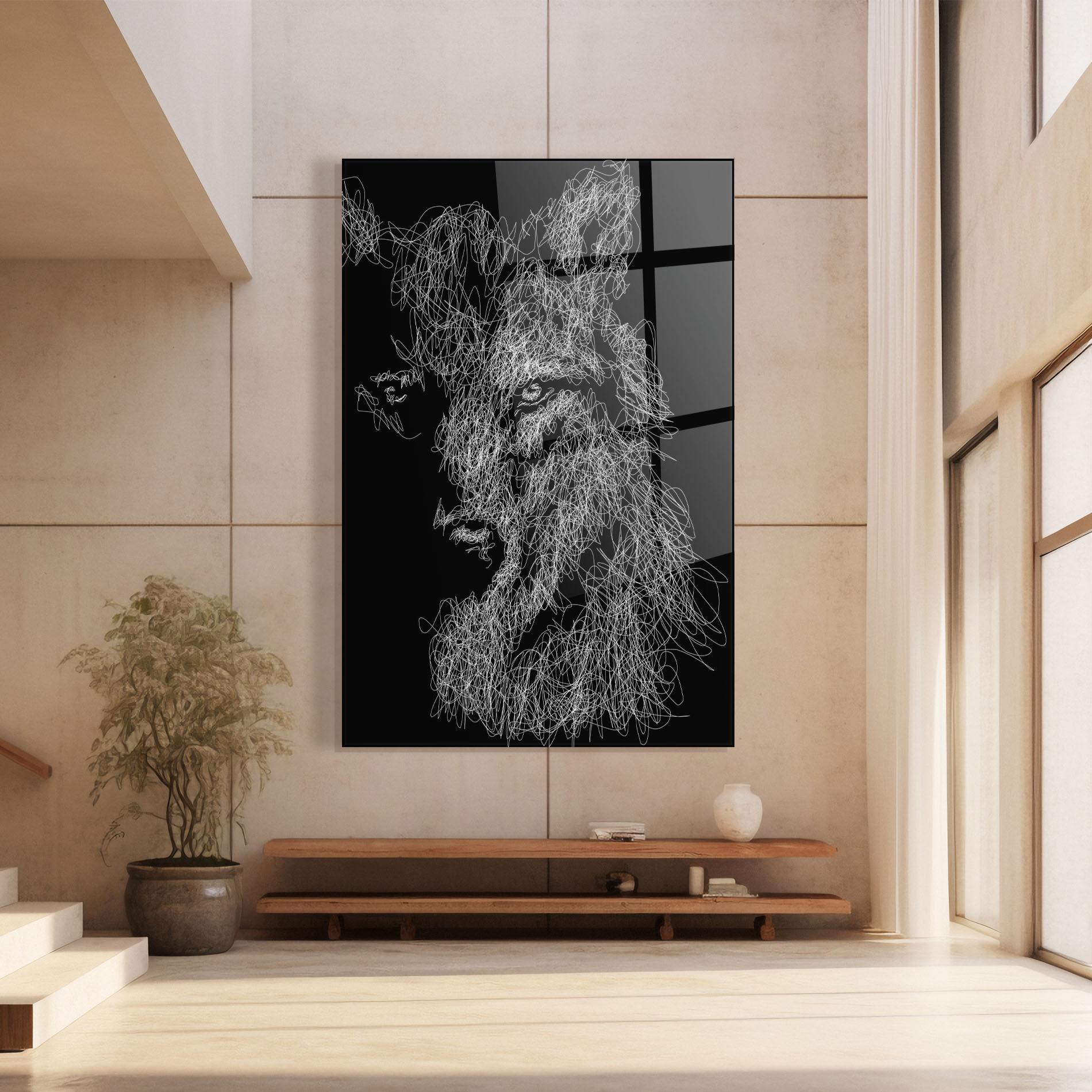 Glasbild Wolf Line mockup 8