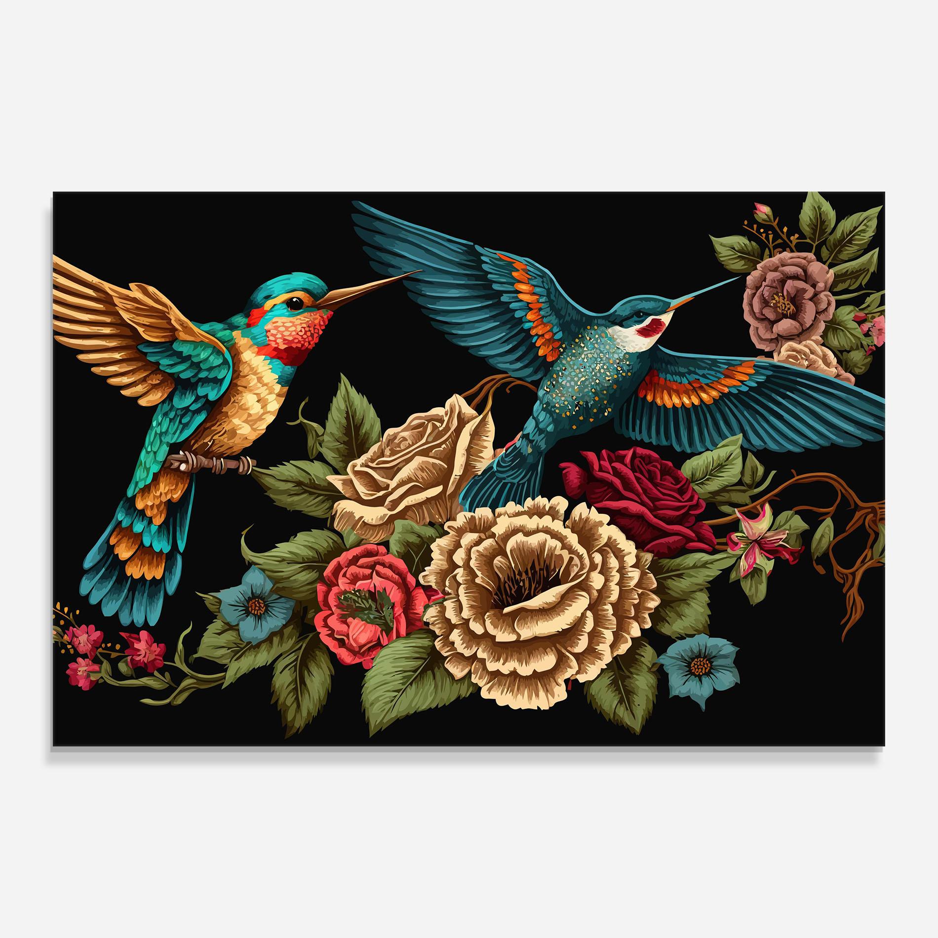 Glasbild Blue Birds mockup 0