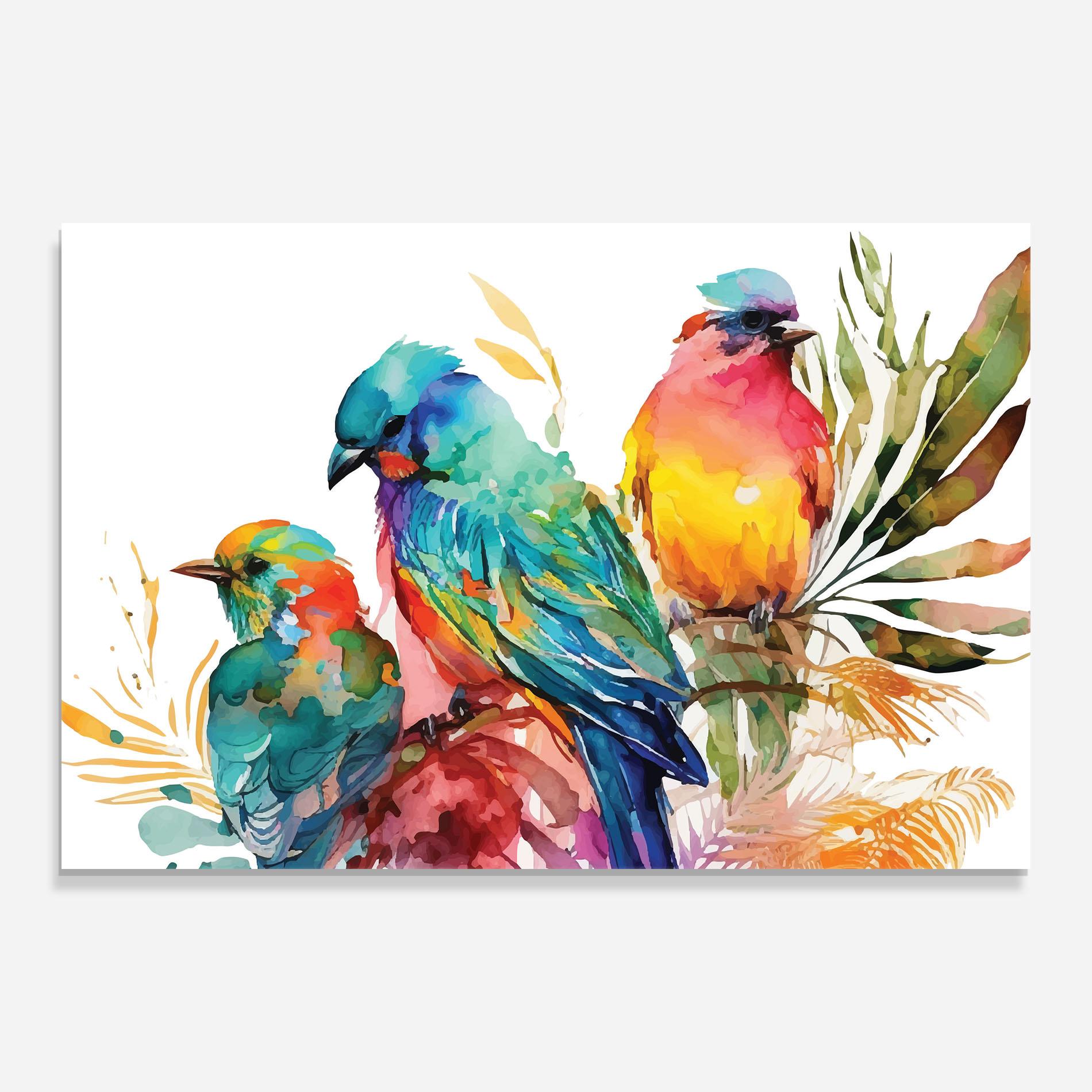 Glasbild Colorful Birds mockup 0