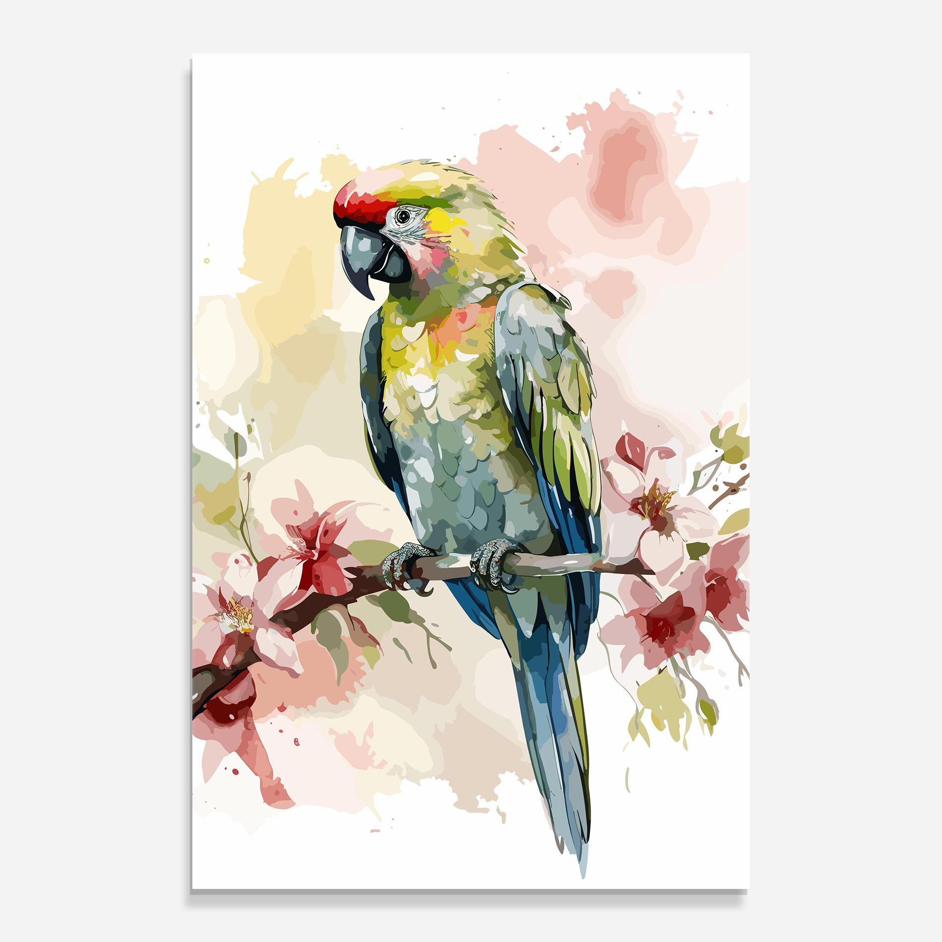 Glasbild Beautiful Parrot mockup 0