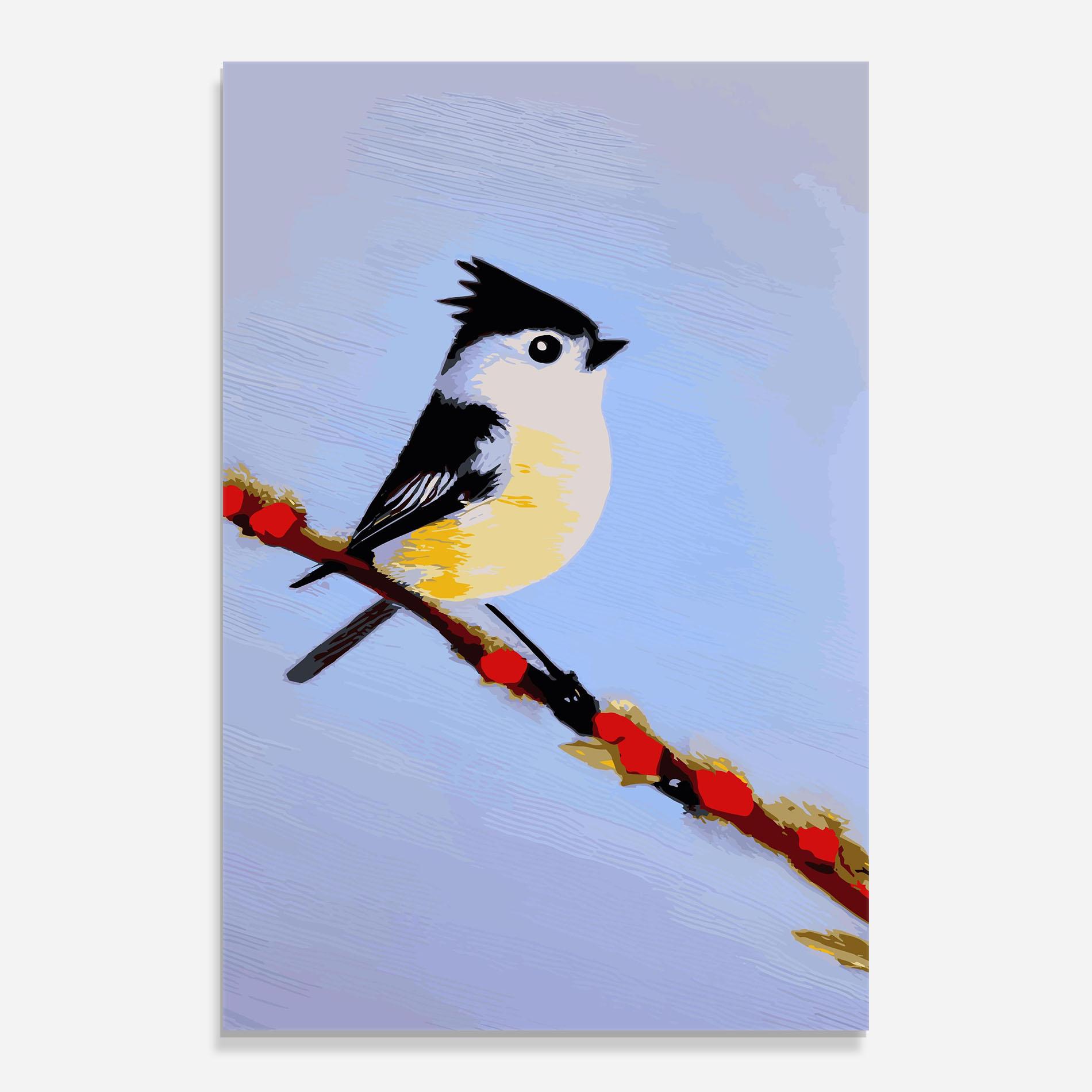 Glasbild Bird Painting mockup 0