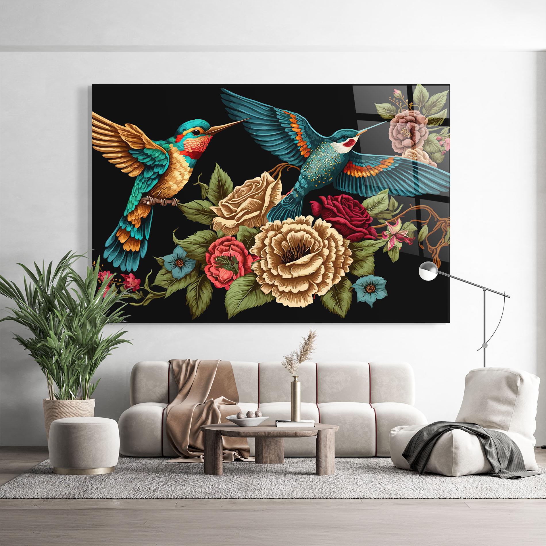 Glasbild Blue Birds mockup 9