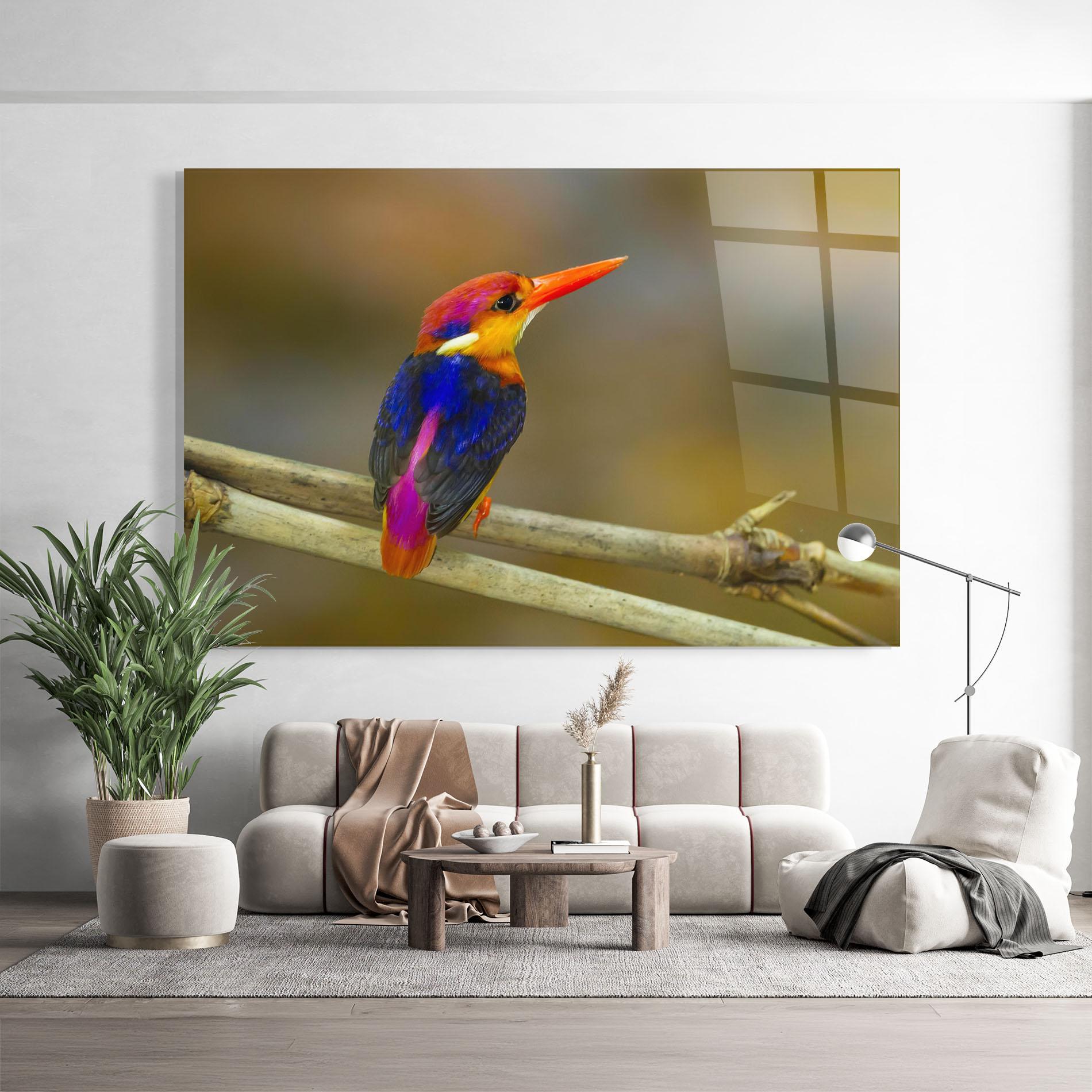 Glasbild Colorful Bird mockup 9