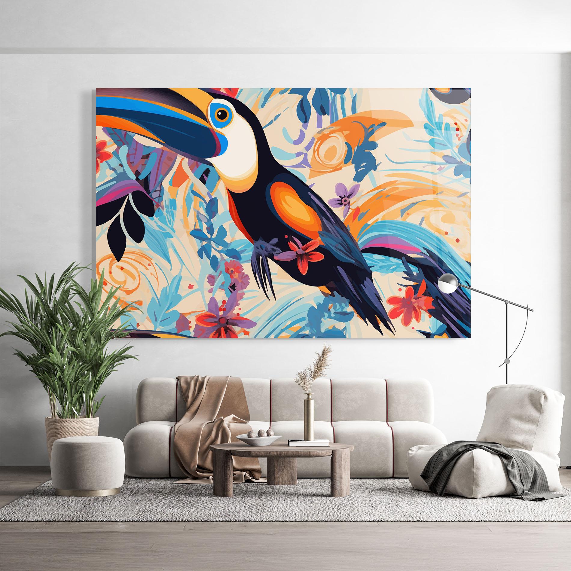 Glasbild Colorful Toucan mockup 9